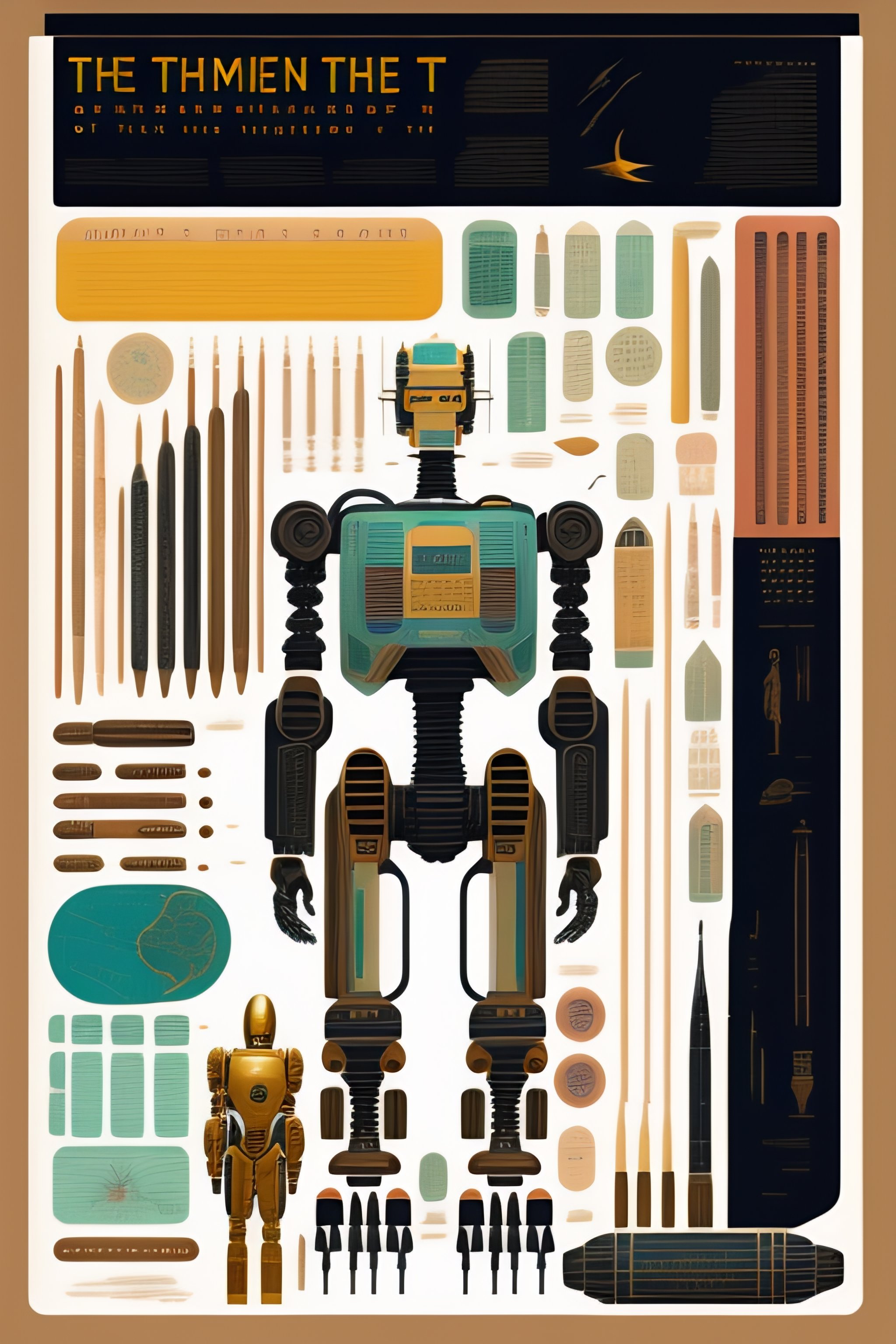 Lexica Anatomy of the terminator, robot, t100, diagrams, map