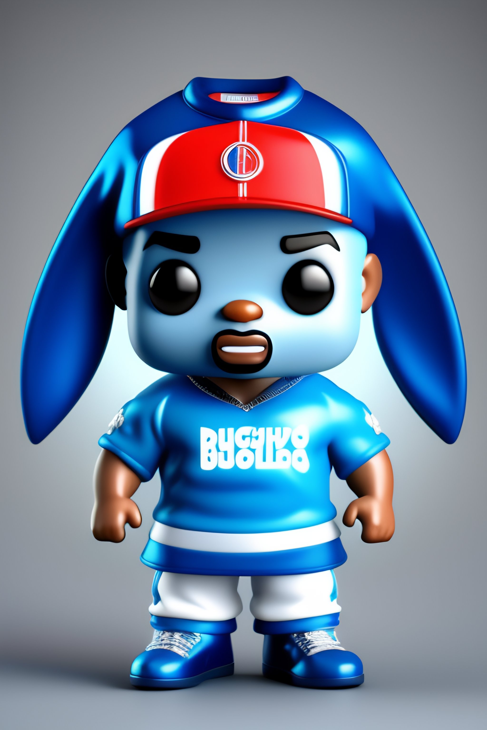 Lexica - 3d render of funko pop rappers light guy blue eyes a little ...