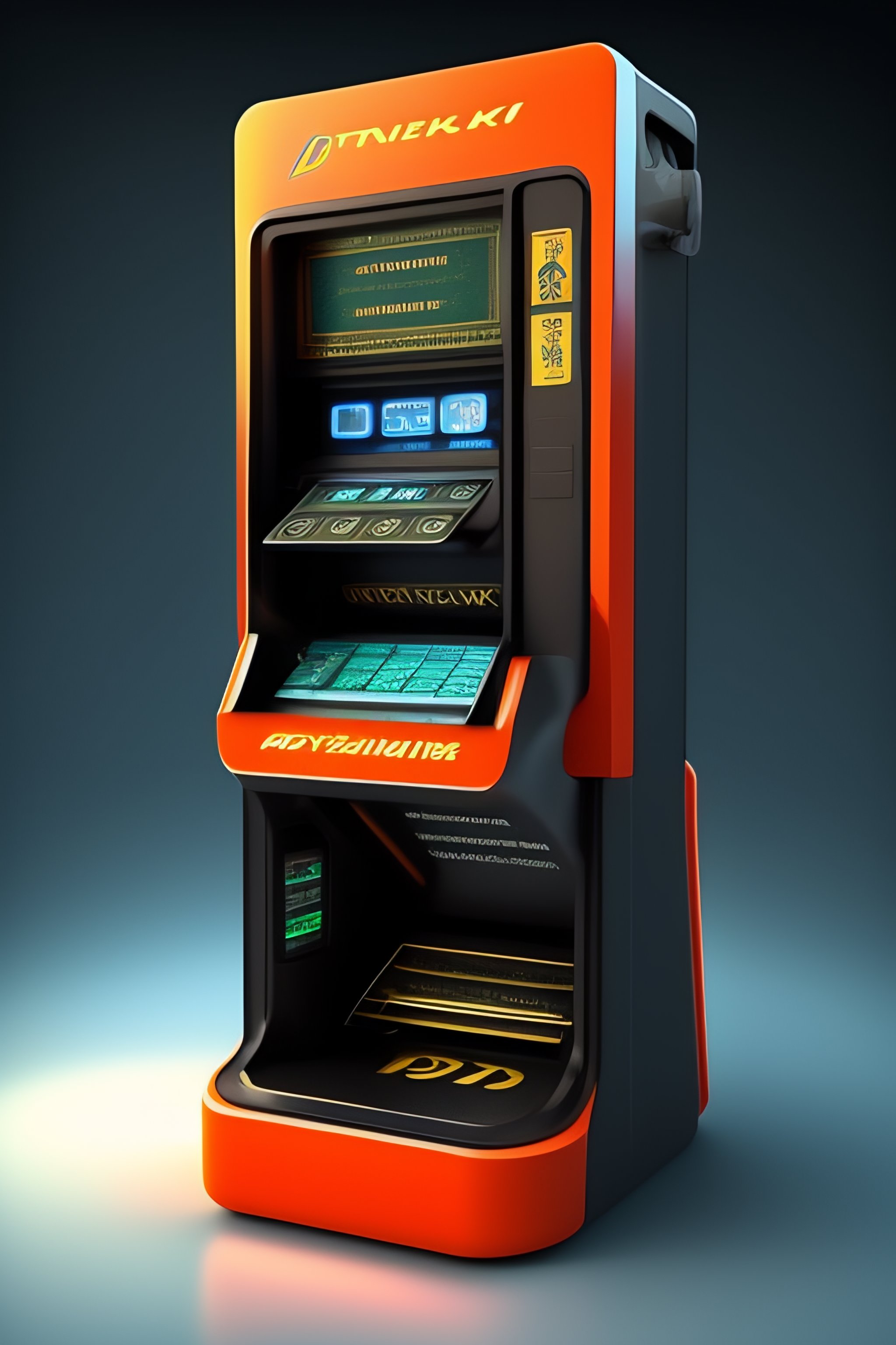 Lexica - Realistic, cyberpunk, printing dollar machine, without any words