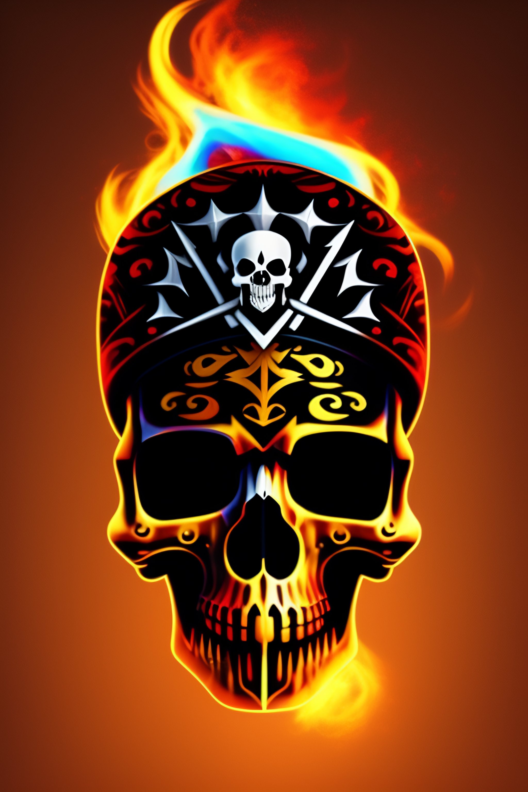 Lexica - Skull punkrock guitar thunder pirate logo