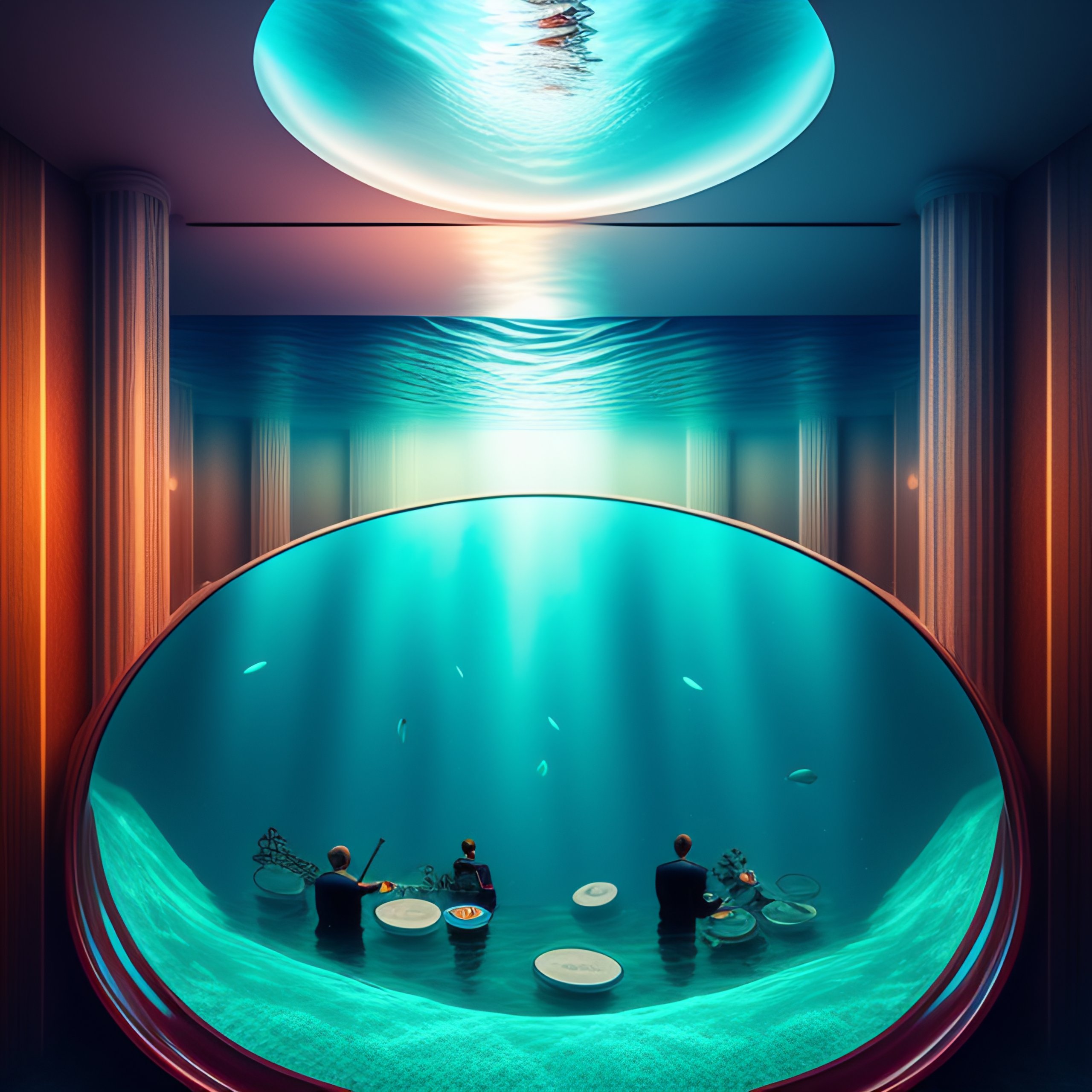 Lexica - A cartoonish image of a room full of people playing fancy ...