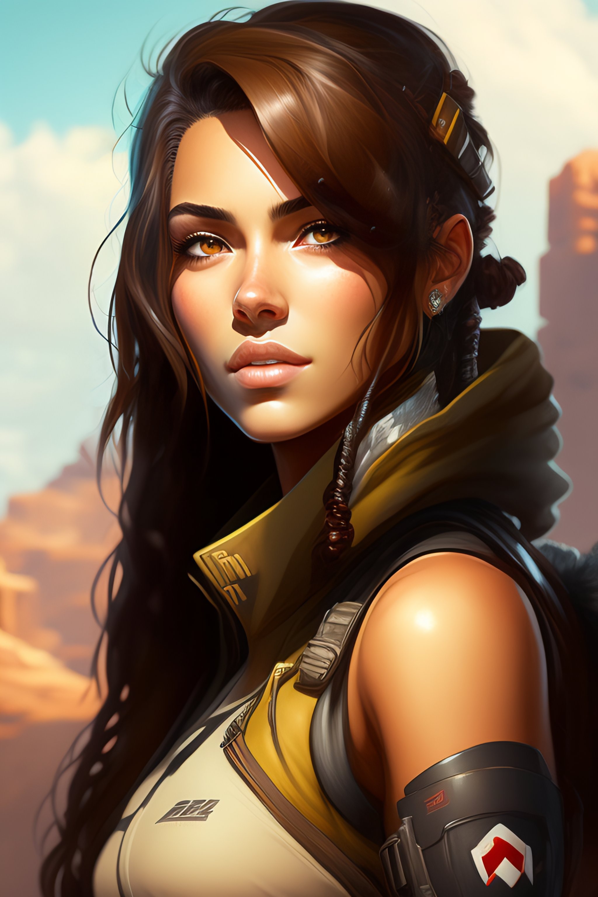 Lexica - Detailed portrait of a young female who survived in the post ...