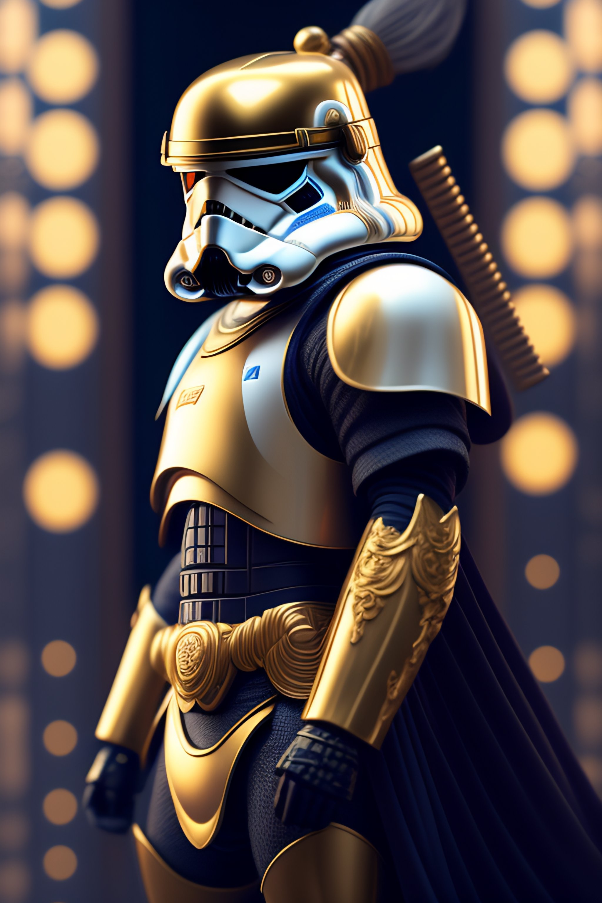 Lexica - Storm trooper as a vintagepunk samurai, dark grey background ...