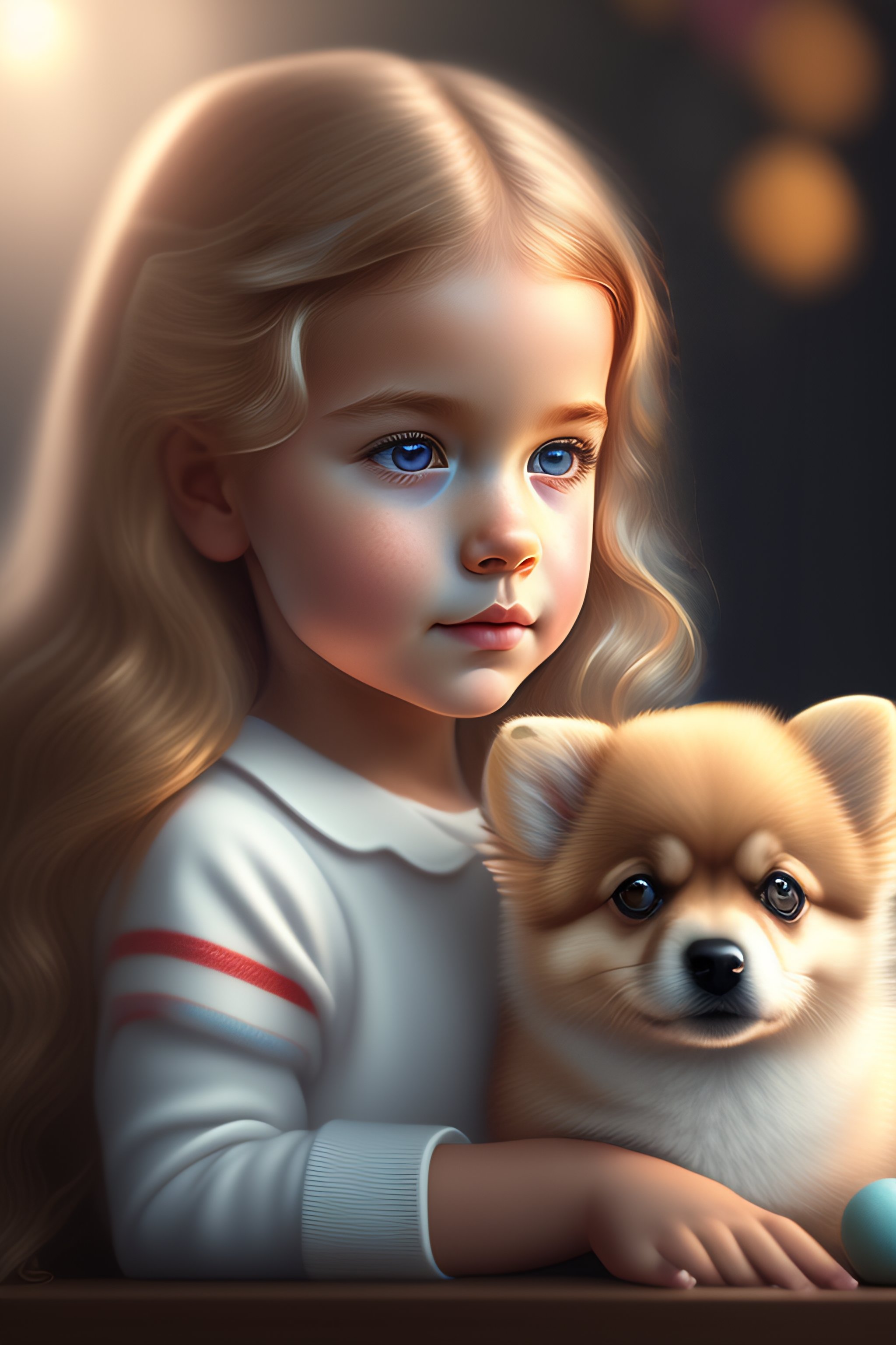 Lexica - Professional portrait of young girl blonde child with a ...