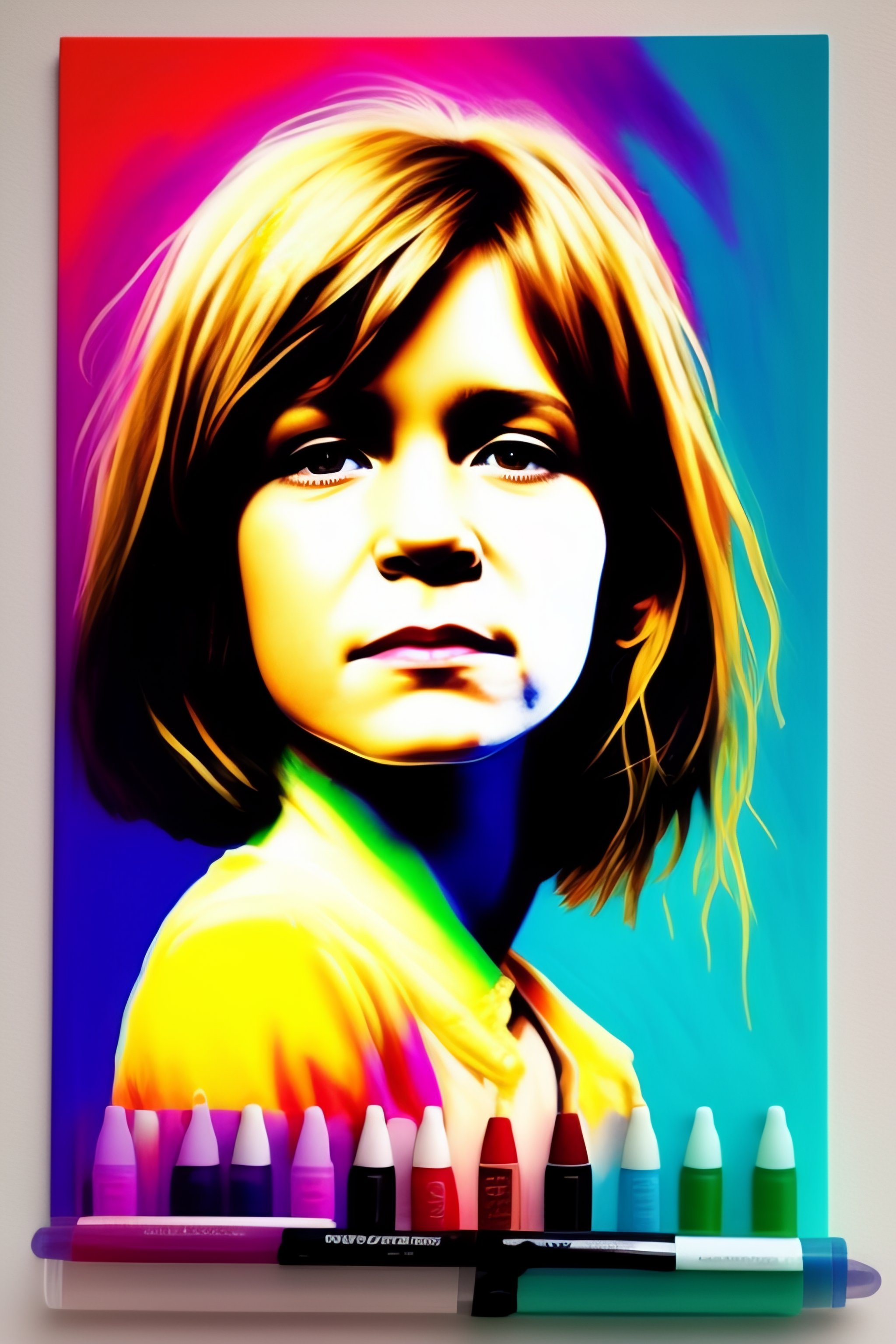 Lexica Draw a doodle of portishead Beth Gibbons in the style of a 4 year old using markers and