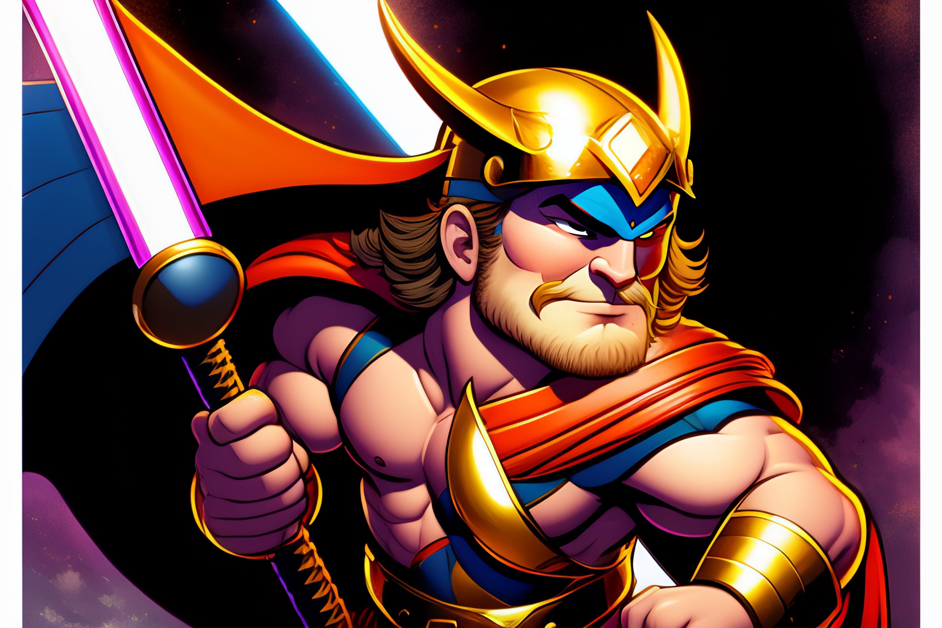 Lexica - Mythological thor as drawn by skottie young, comic book art,