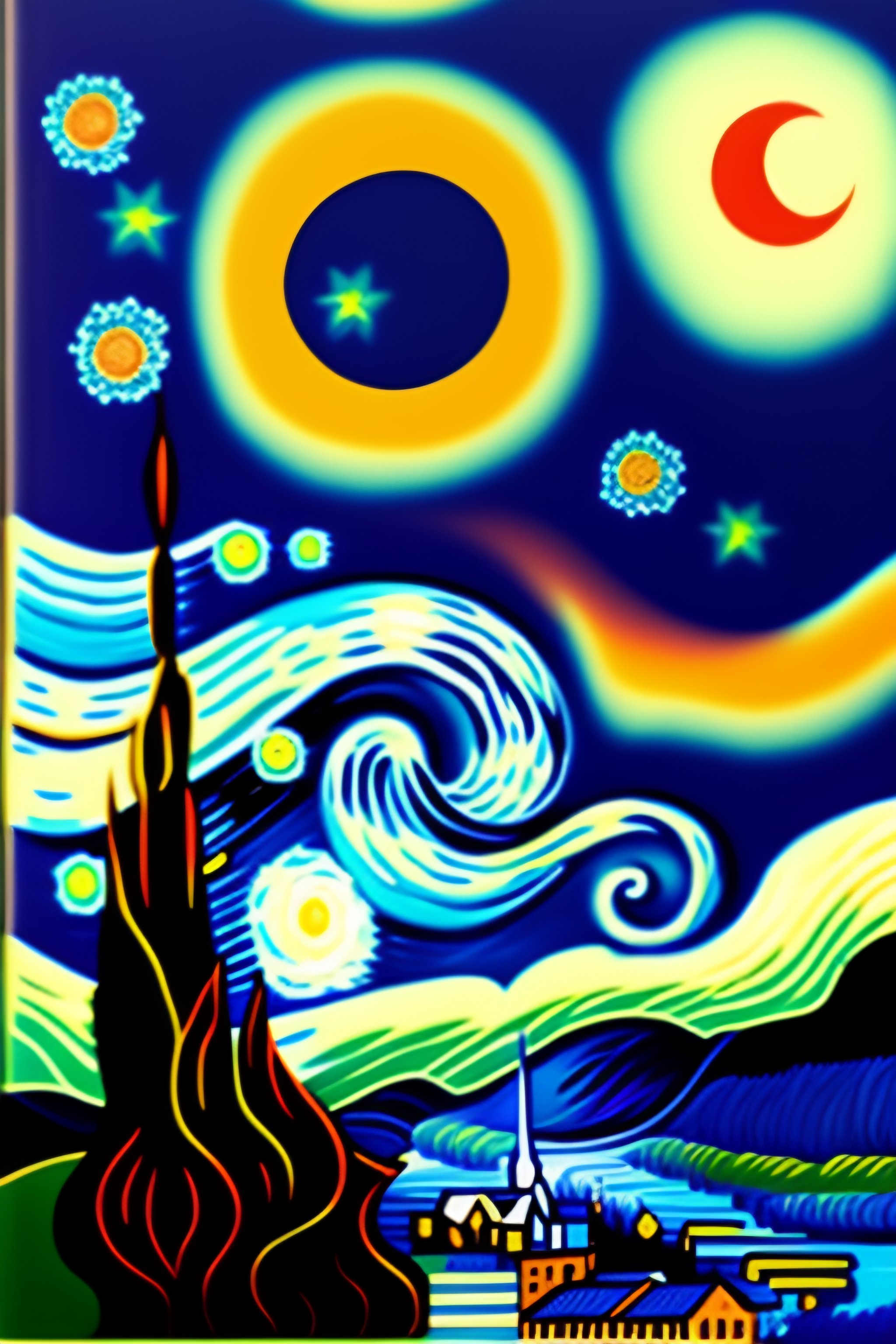 Lexica - Star moon rising kandisky and van gogh