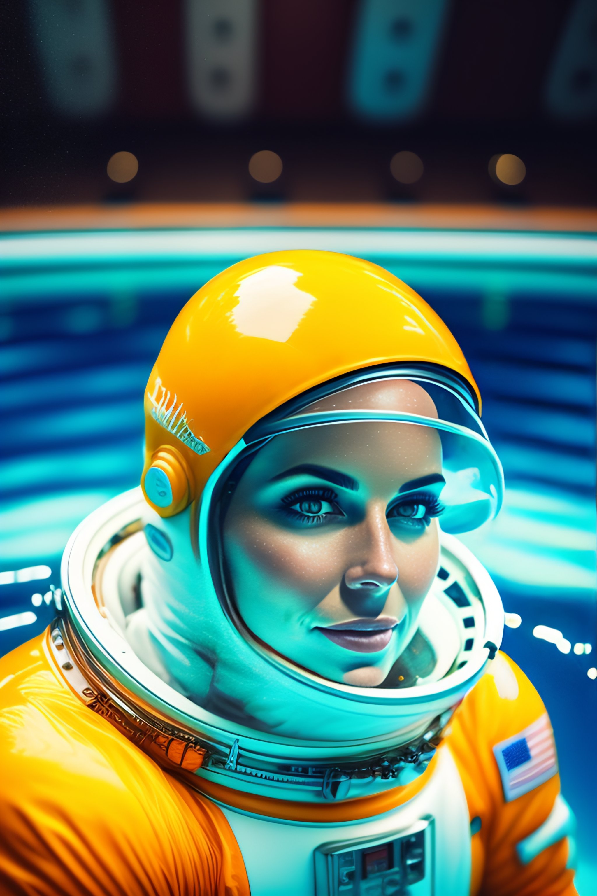 Lexica - Portrait of an astronaut in a swimming pool