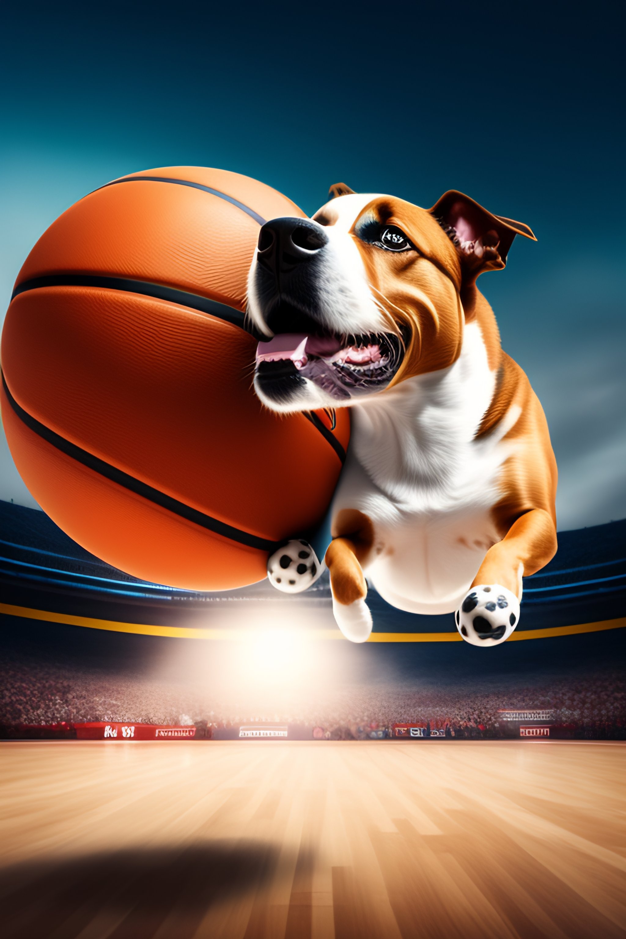 Lexica Basketball dog basketball basket jump
