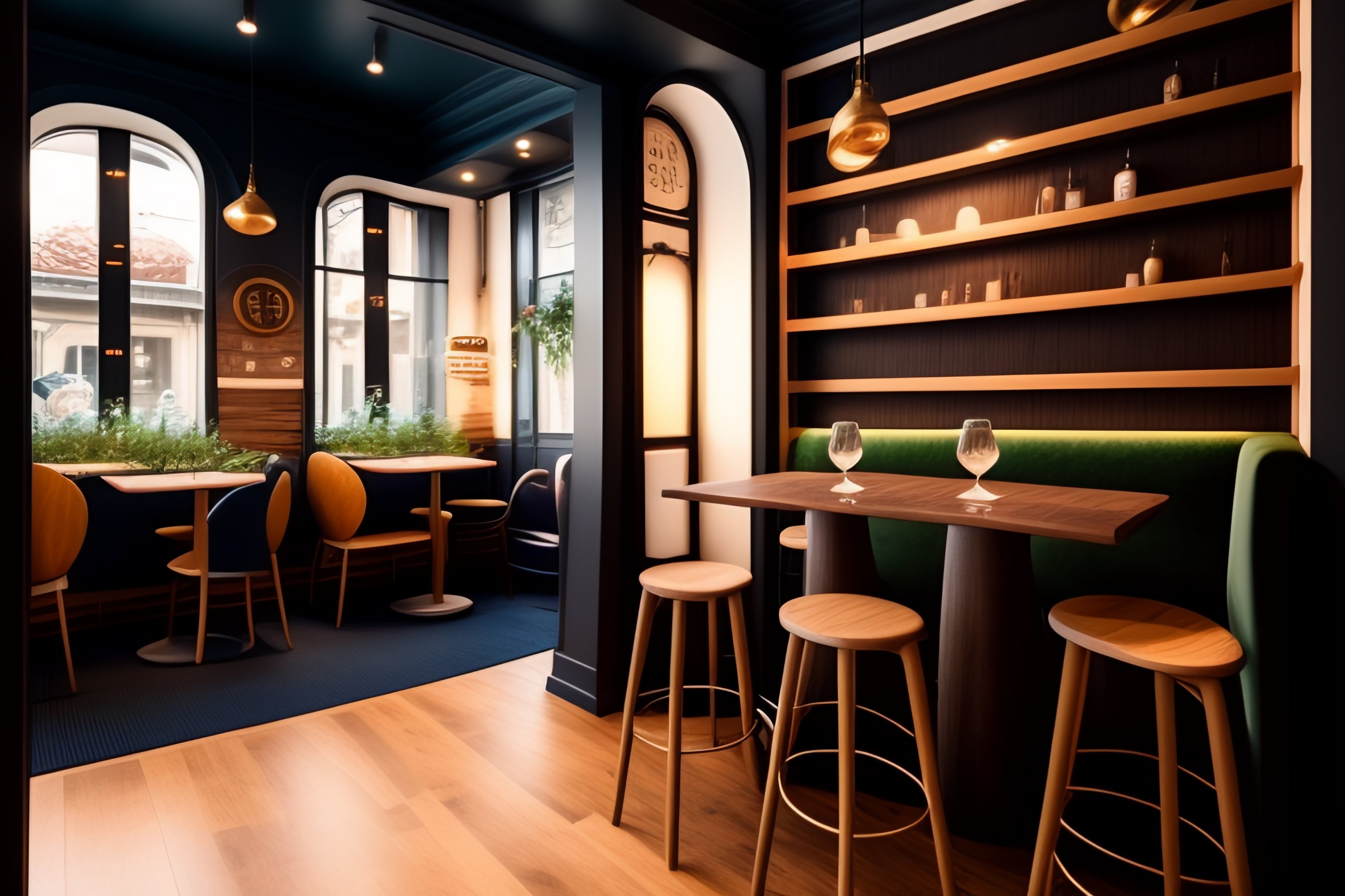 Lexica Lyon, small restaurant, french interior, restaurant concept