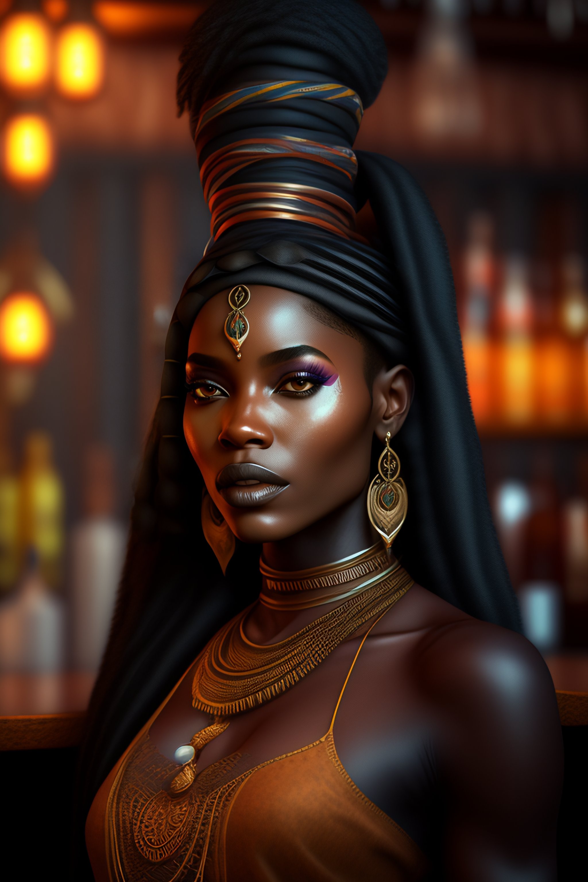 Lexica - Young African witch doctor in a bar, highly detailed face ...