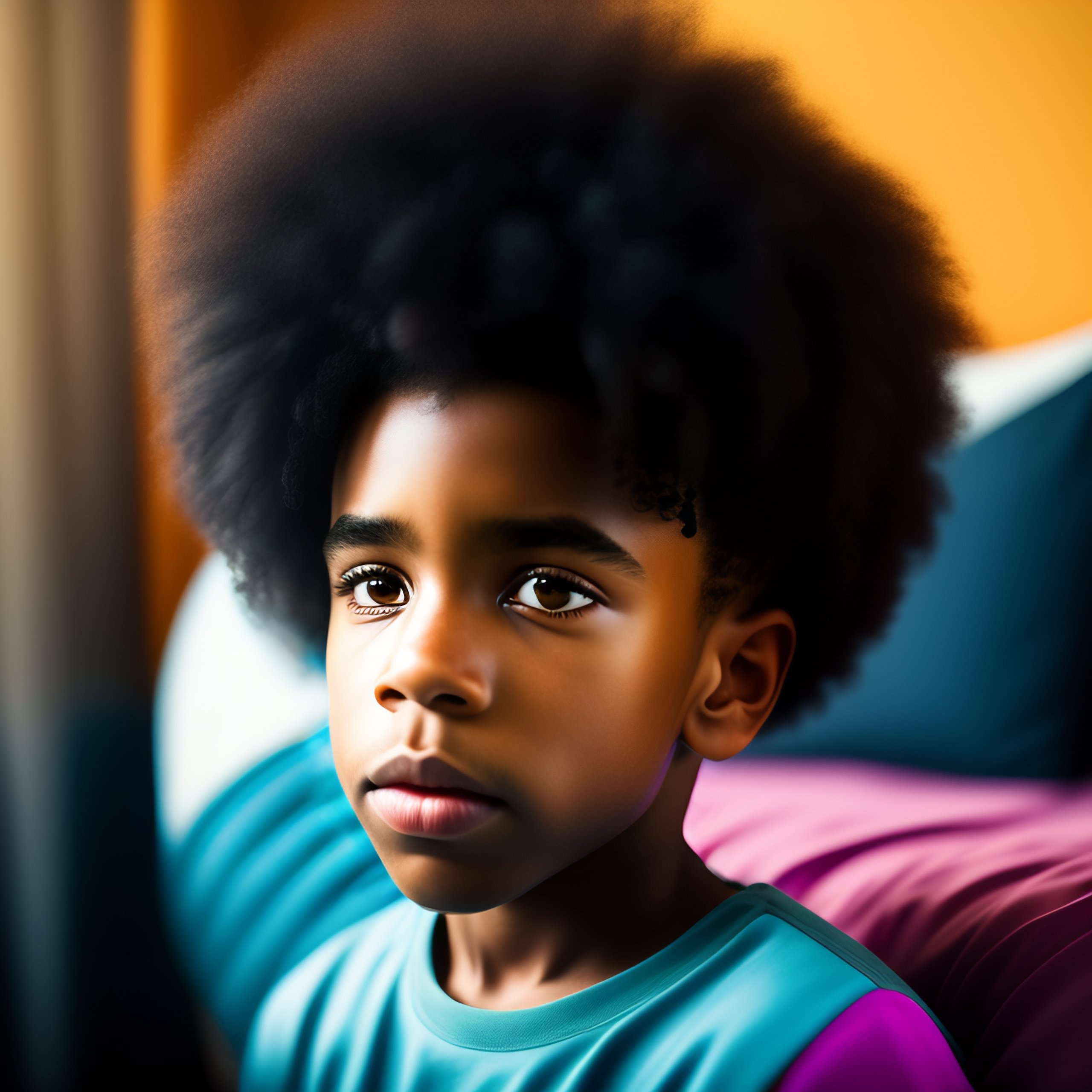 Lexica Black boy dreaming in a bedroom with xbox bed cover hair