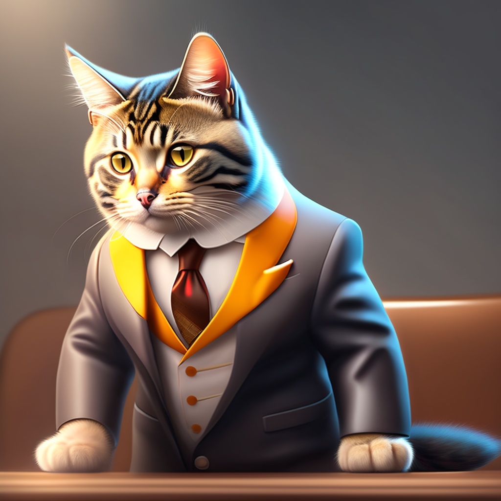 Lexica - Cat, in suit, funny