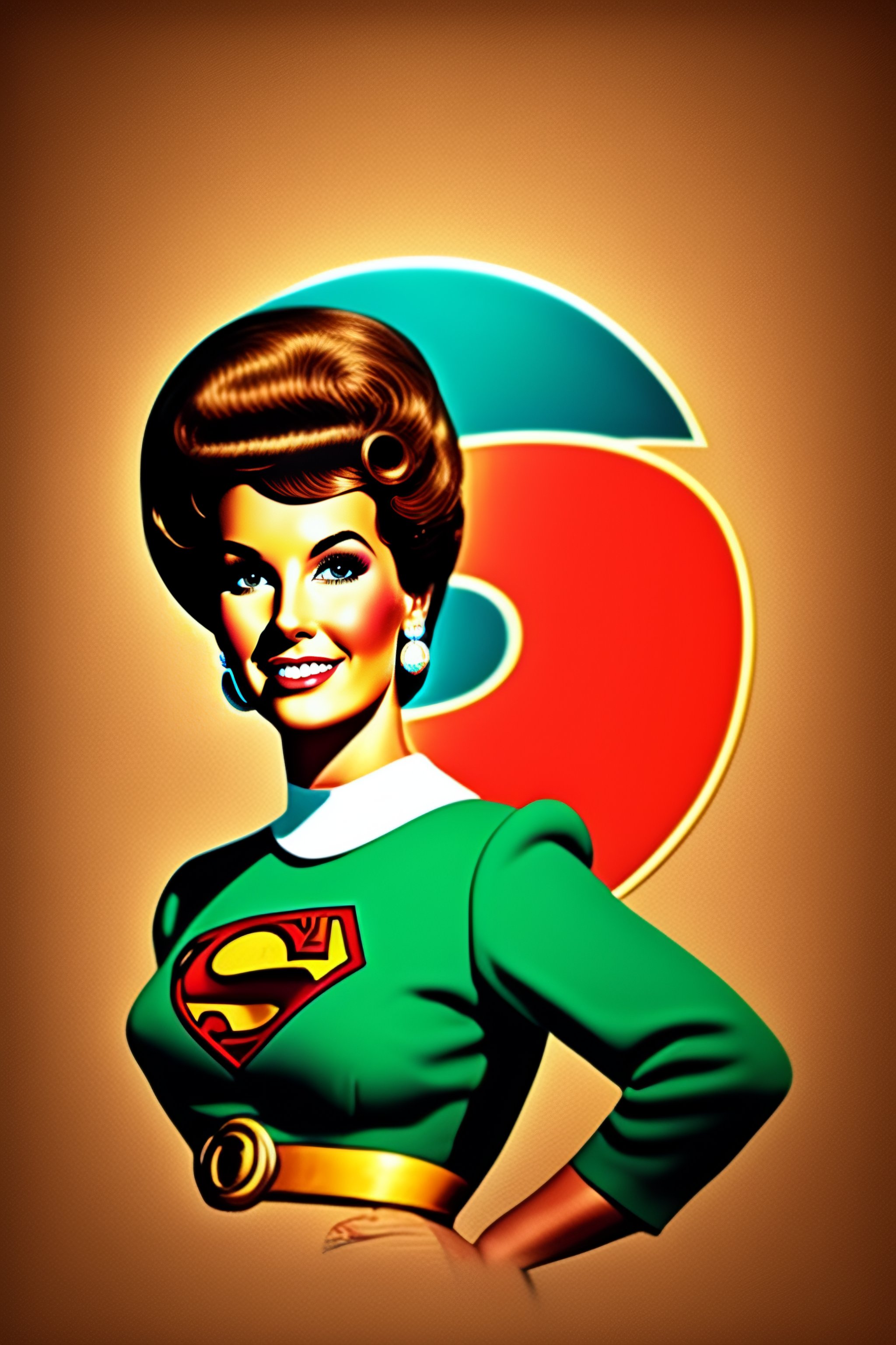 Lexica Logo 60's super mom, drawing