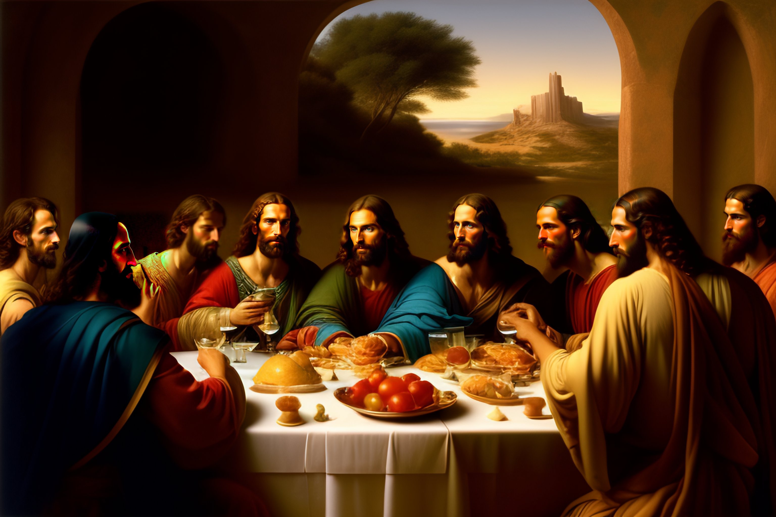 Lexica - Hyper realistic color photo of the last supper, year 1, jesus ...