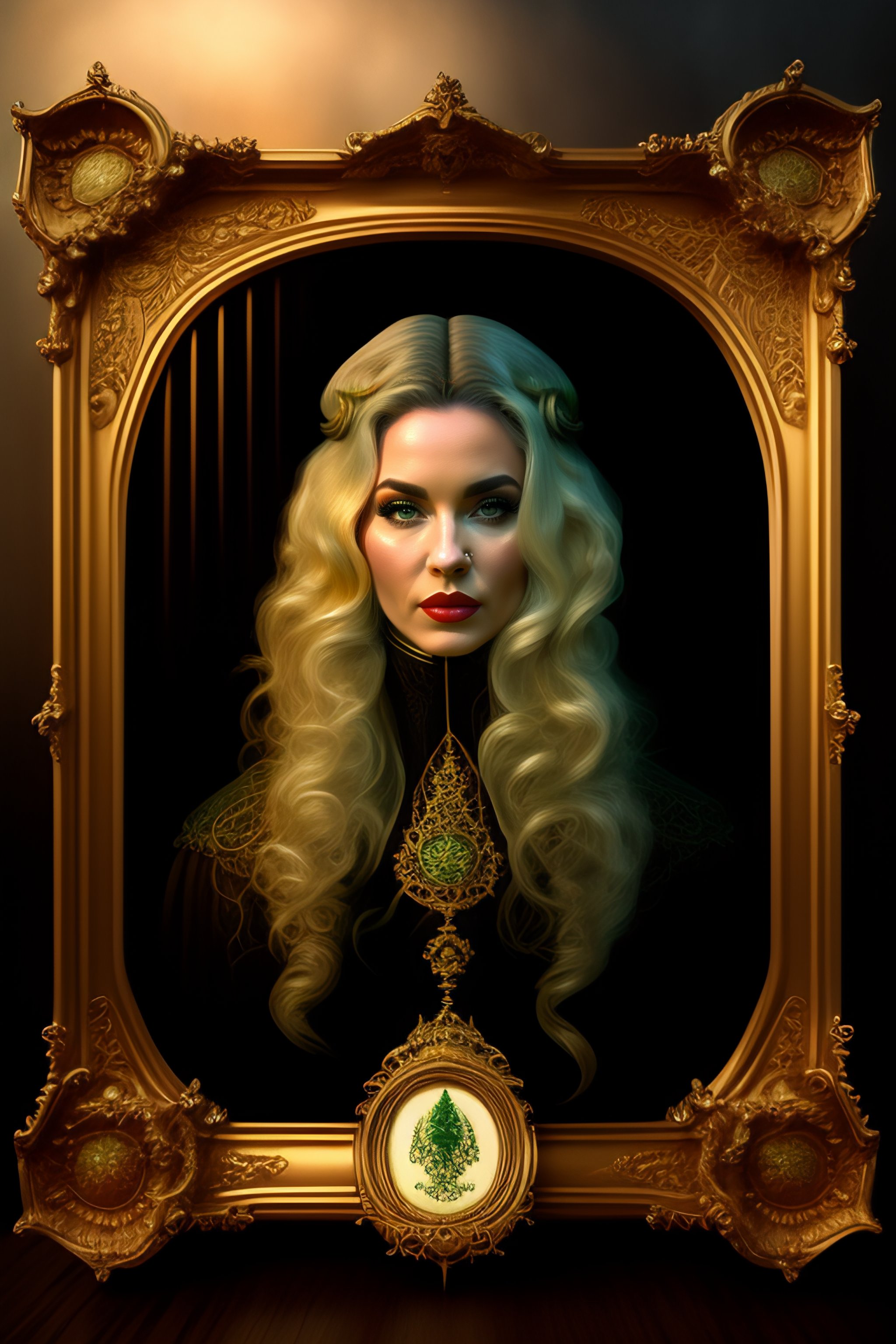 Lexica - Baroque Frame crawling with worms. Portrait of Cthulhu ...