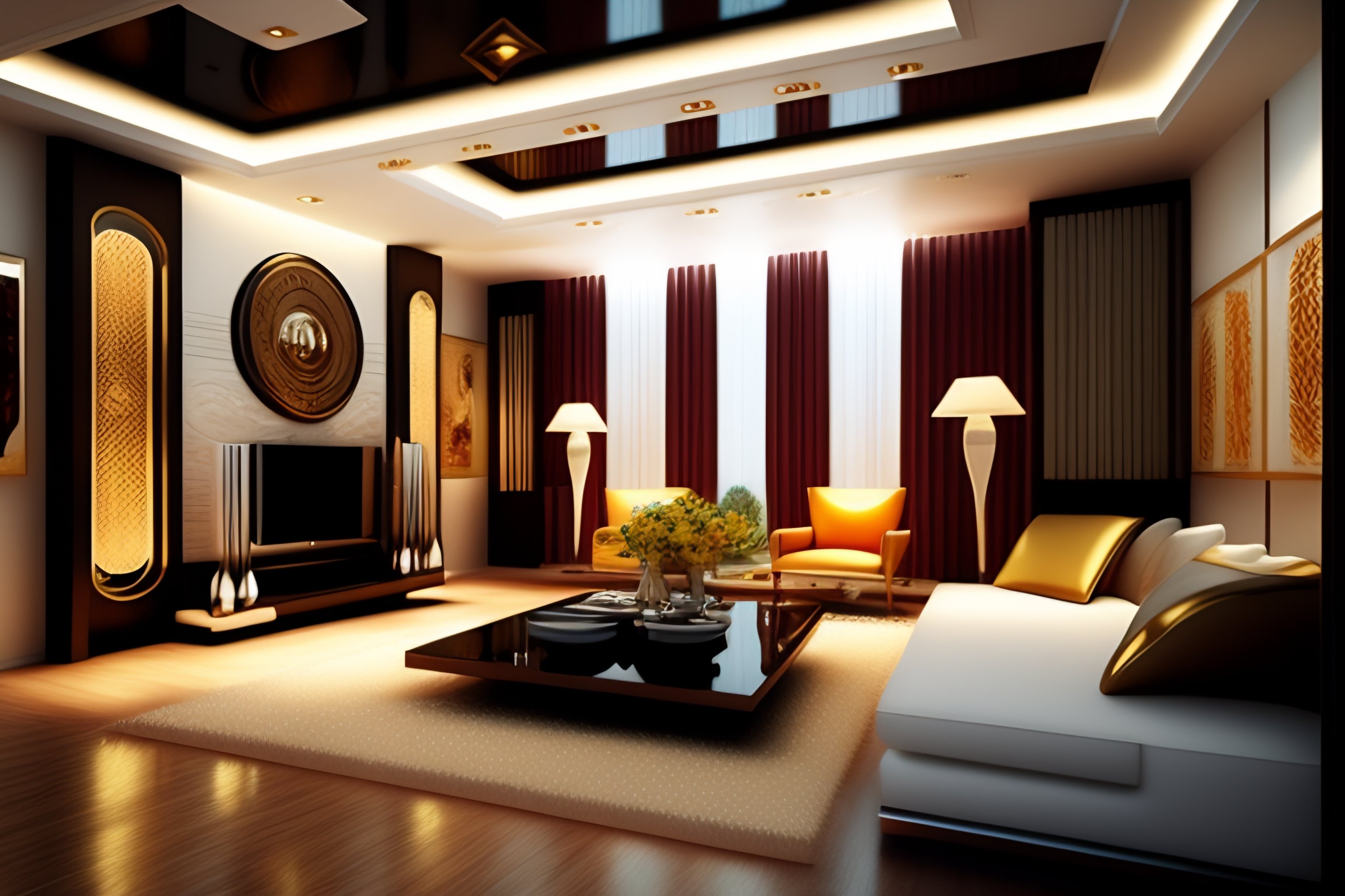 Lexica - Interior living room art deco style intrincate