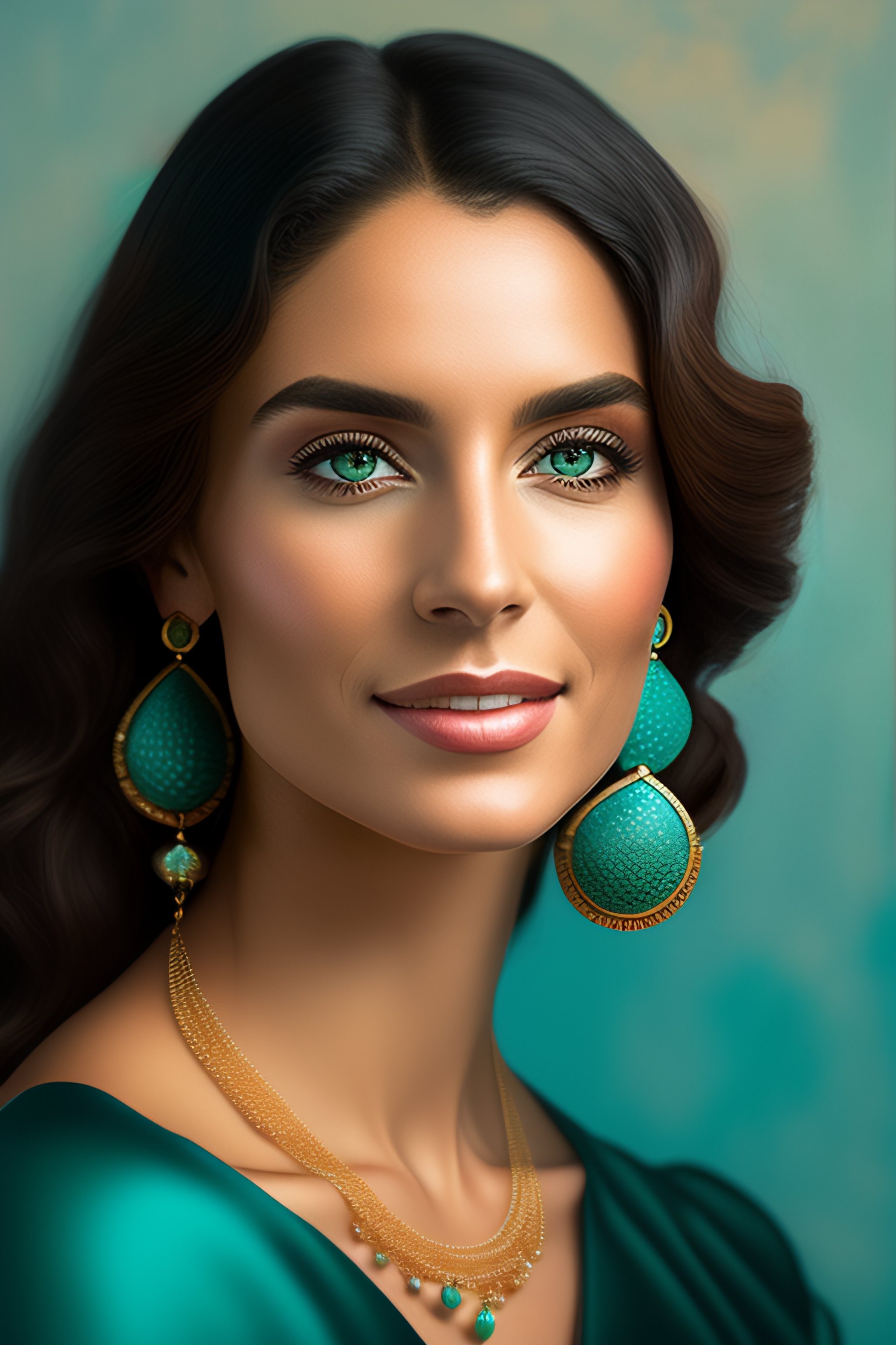Lexica - Portrait of a young woman wearing a beautiful necklace and ...