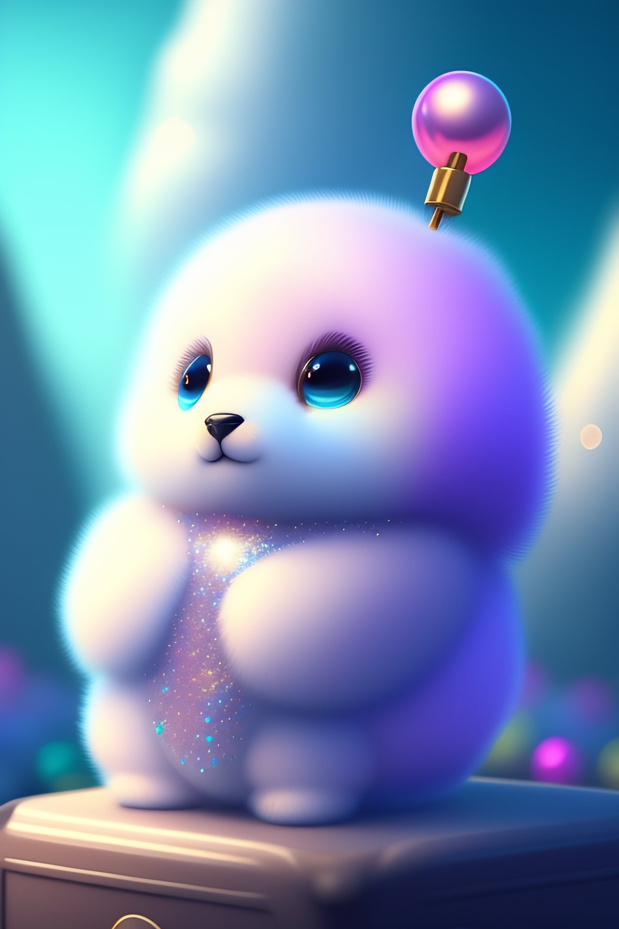 Lexica - CUTE AND ADORABLE CARTOON FLUFFY SEEL, PARTY, FANTASY, GLITTER ...