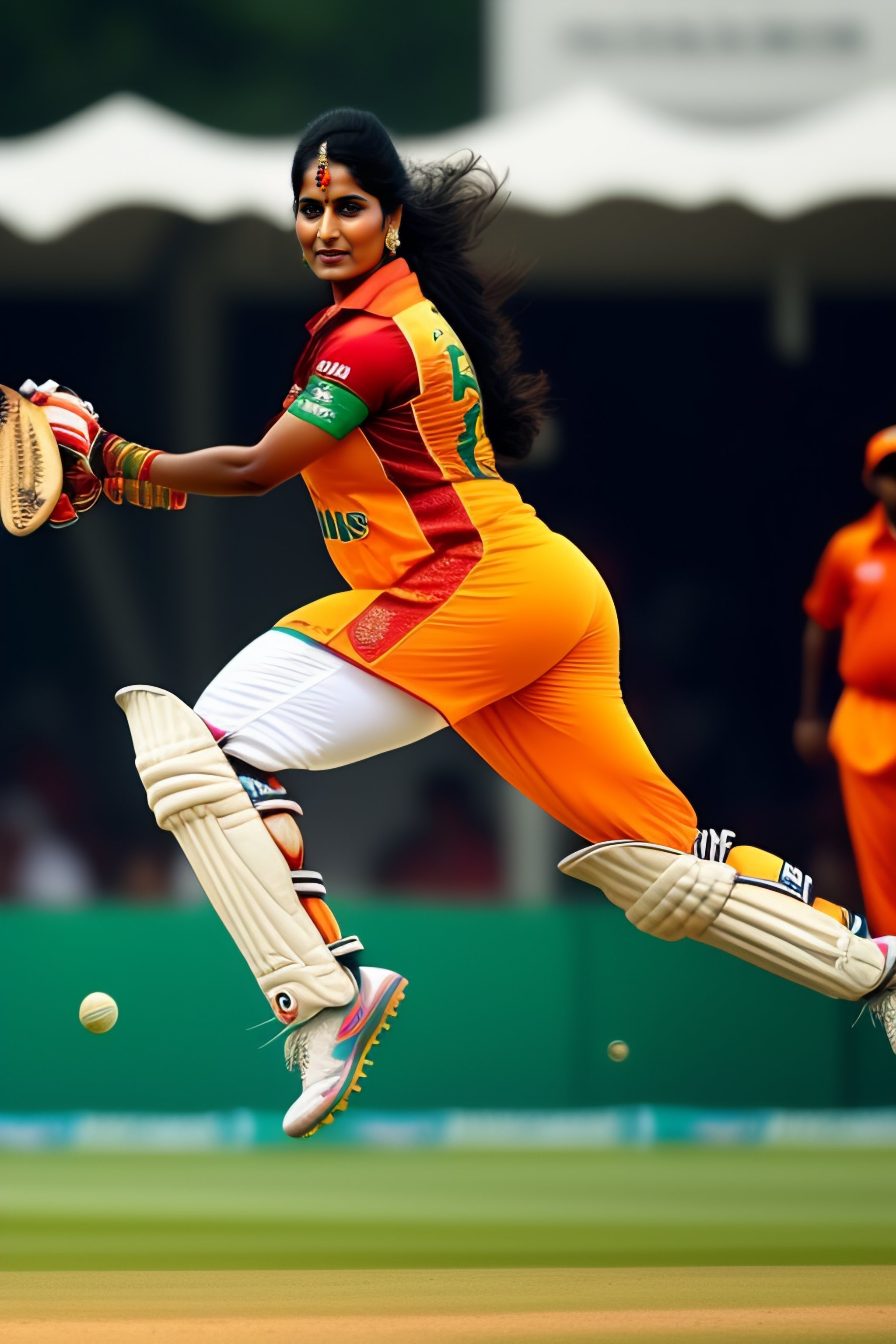 Lexica Indian Hindu Punjabi female wearing traditional dress throwing