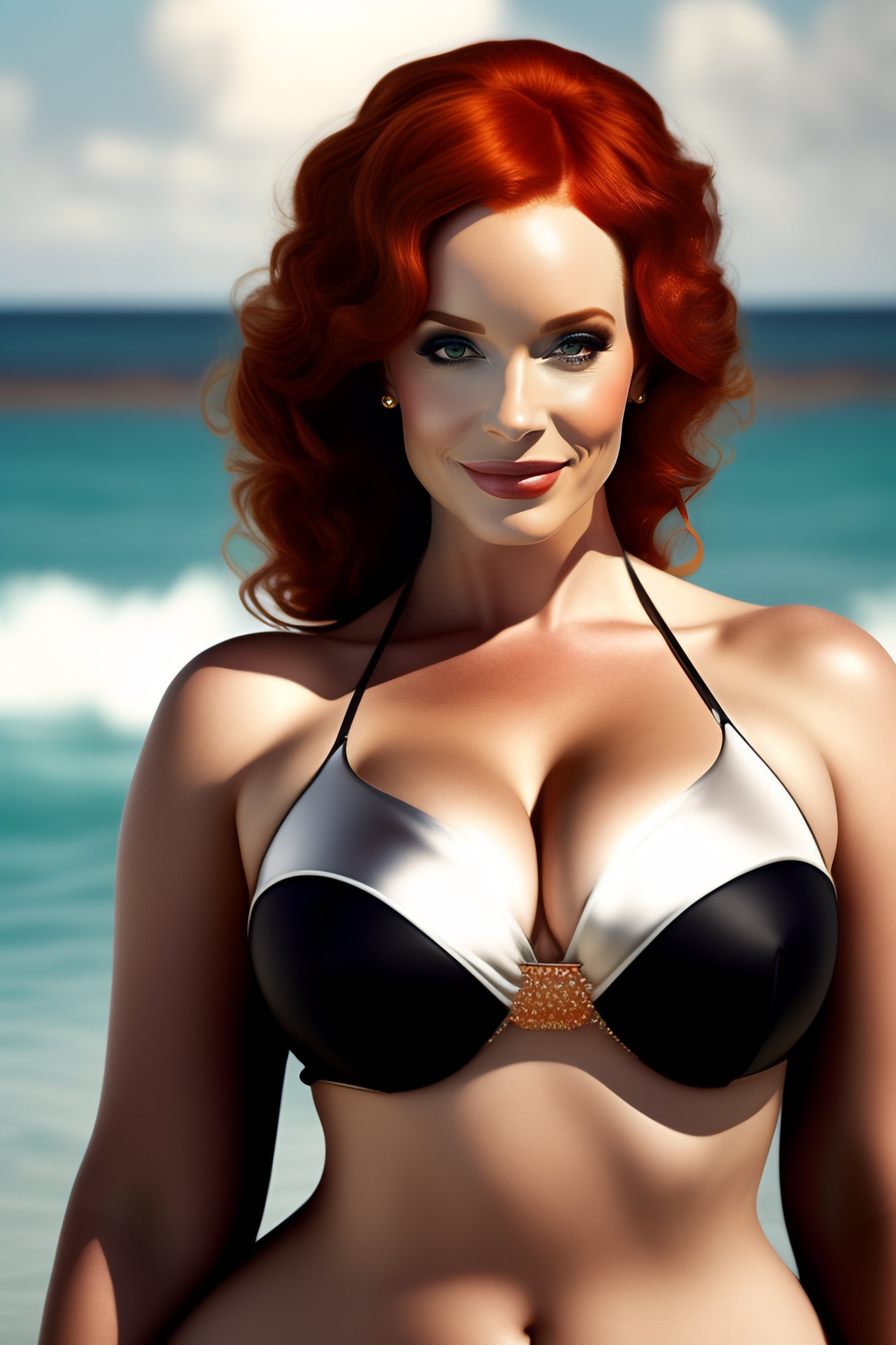 Lexica Christina Hendricks as a bikini model