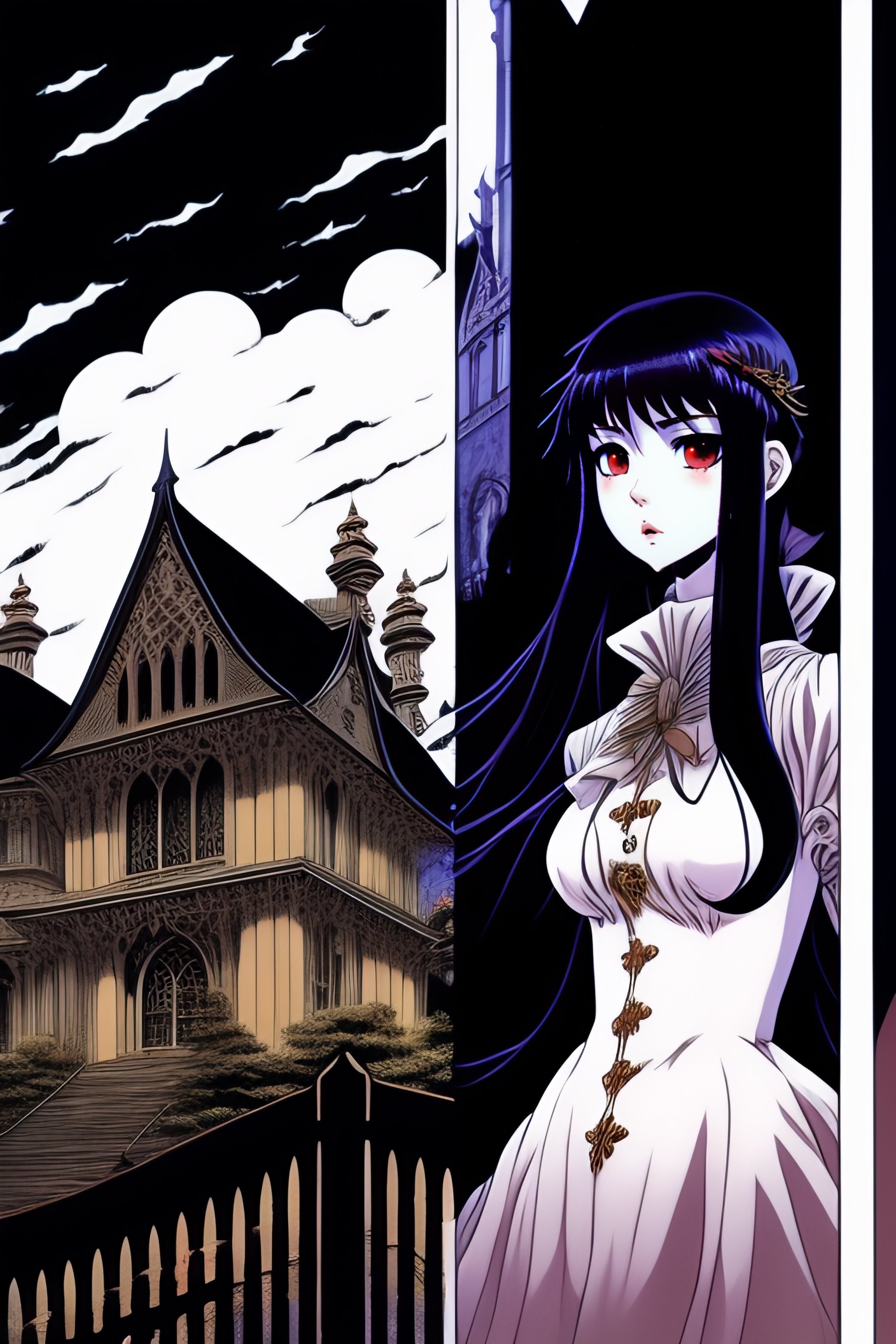Lexica - Gothic horror inspired manga. A creepy abandoned mansion with ...