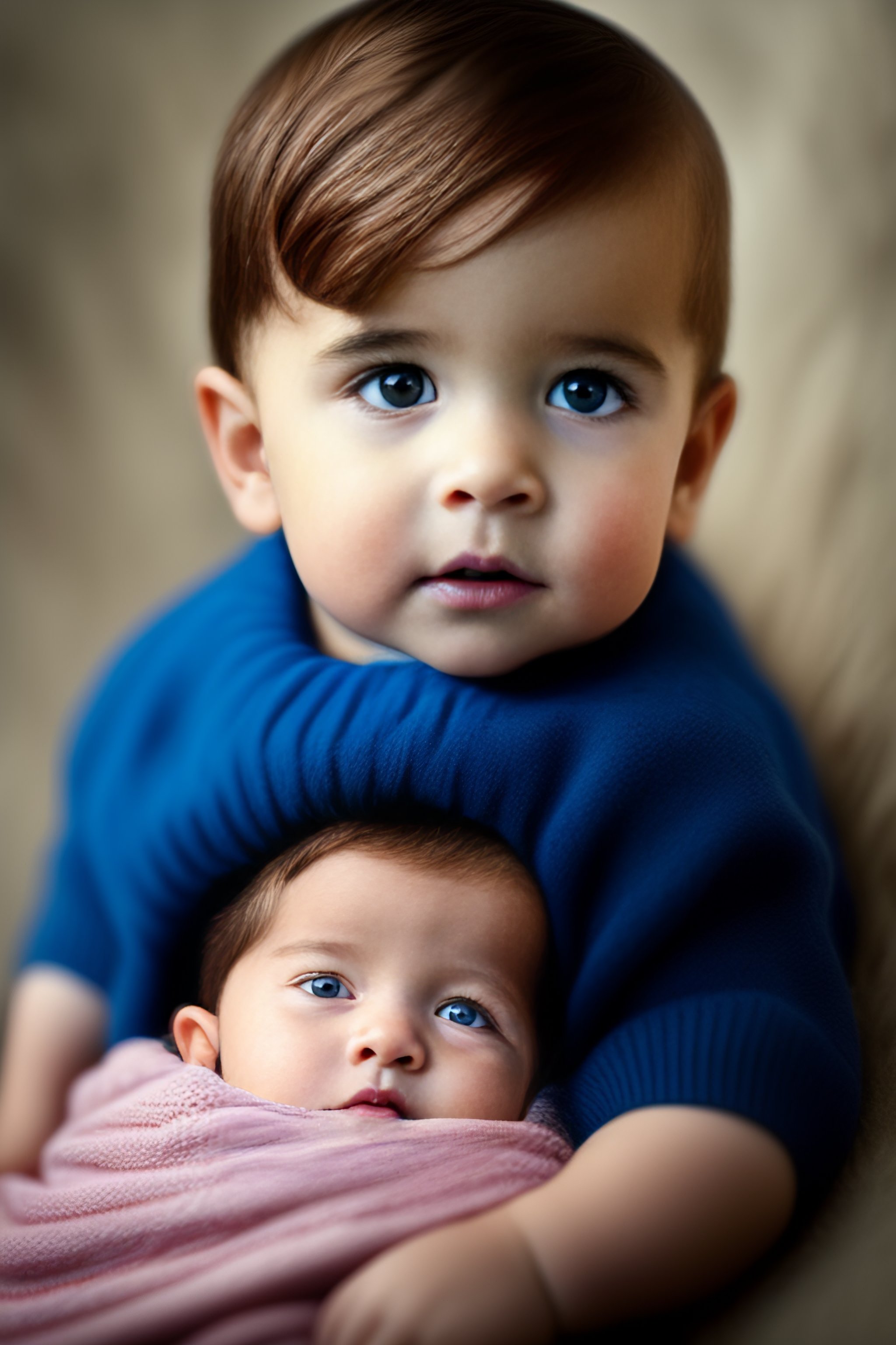 cute little boy with brown hair and blue eyes