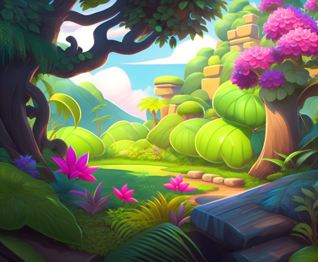 lexica-2d-illustration-kirby-star-allies-jungles-thickets-of