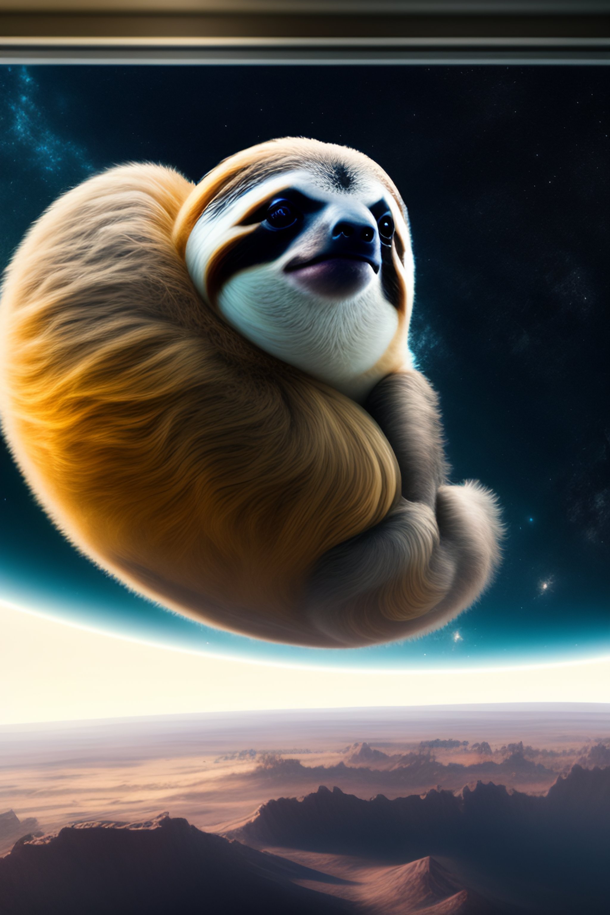 Lexica - Sloth in a space suite on the moon