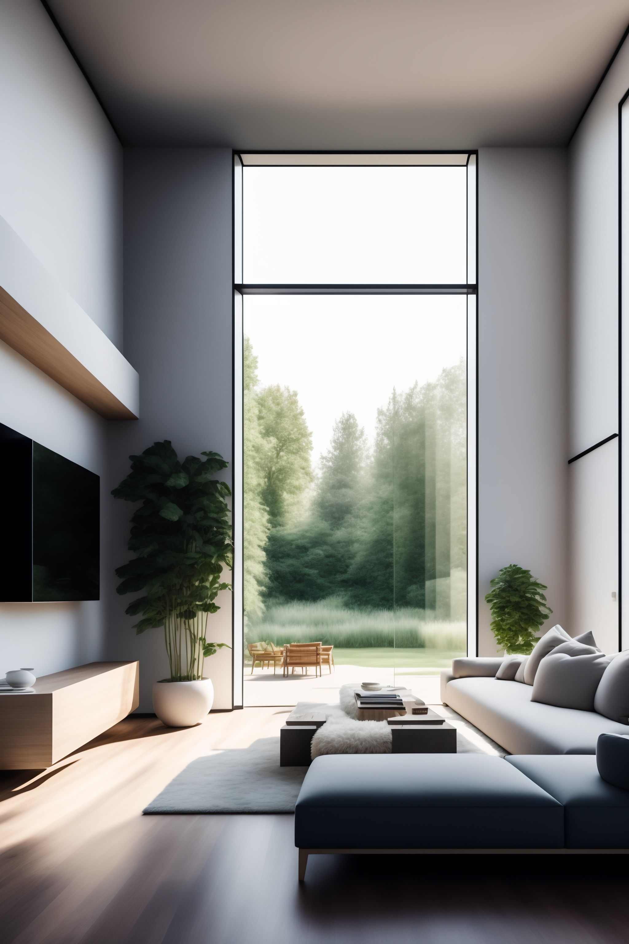 Lexica - A modern living room with a beautiful white marble table ...