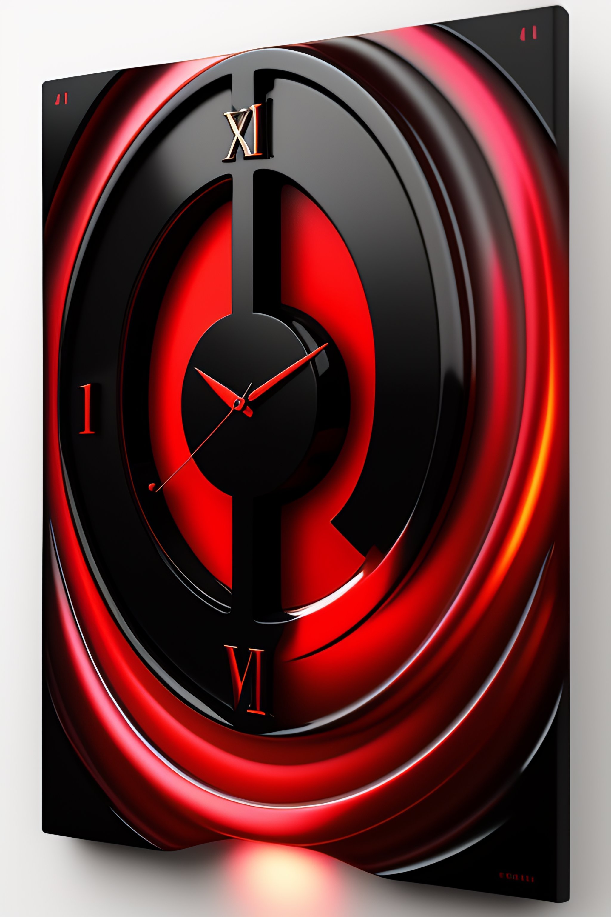 Lexica - A melting Roman numeral clock, behind a red and black gradient ...