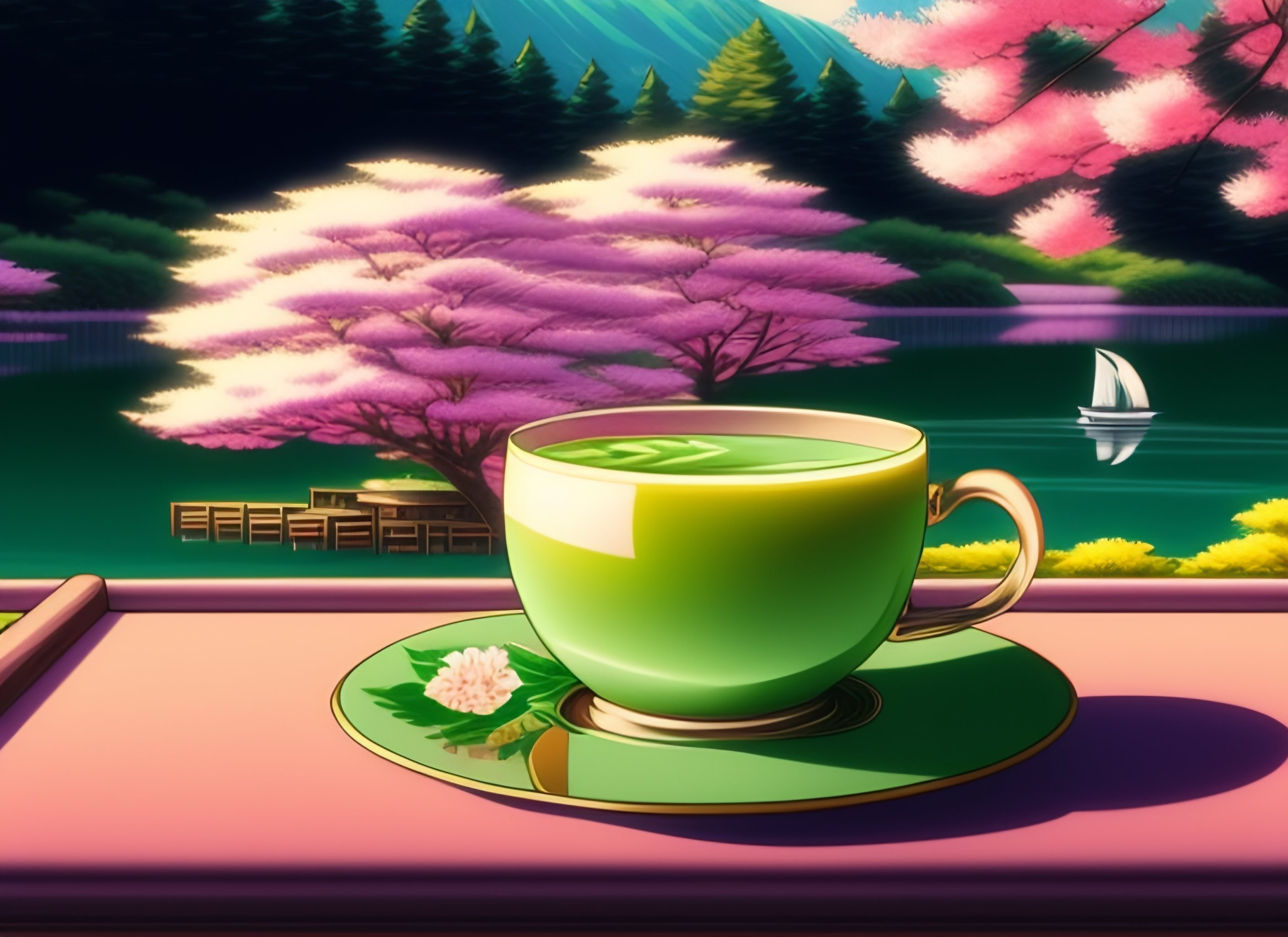 Tea Cup and Background, Anime Tea, HD wallpaper