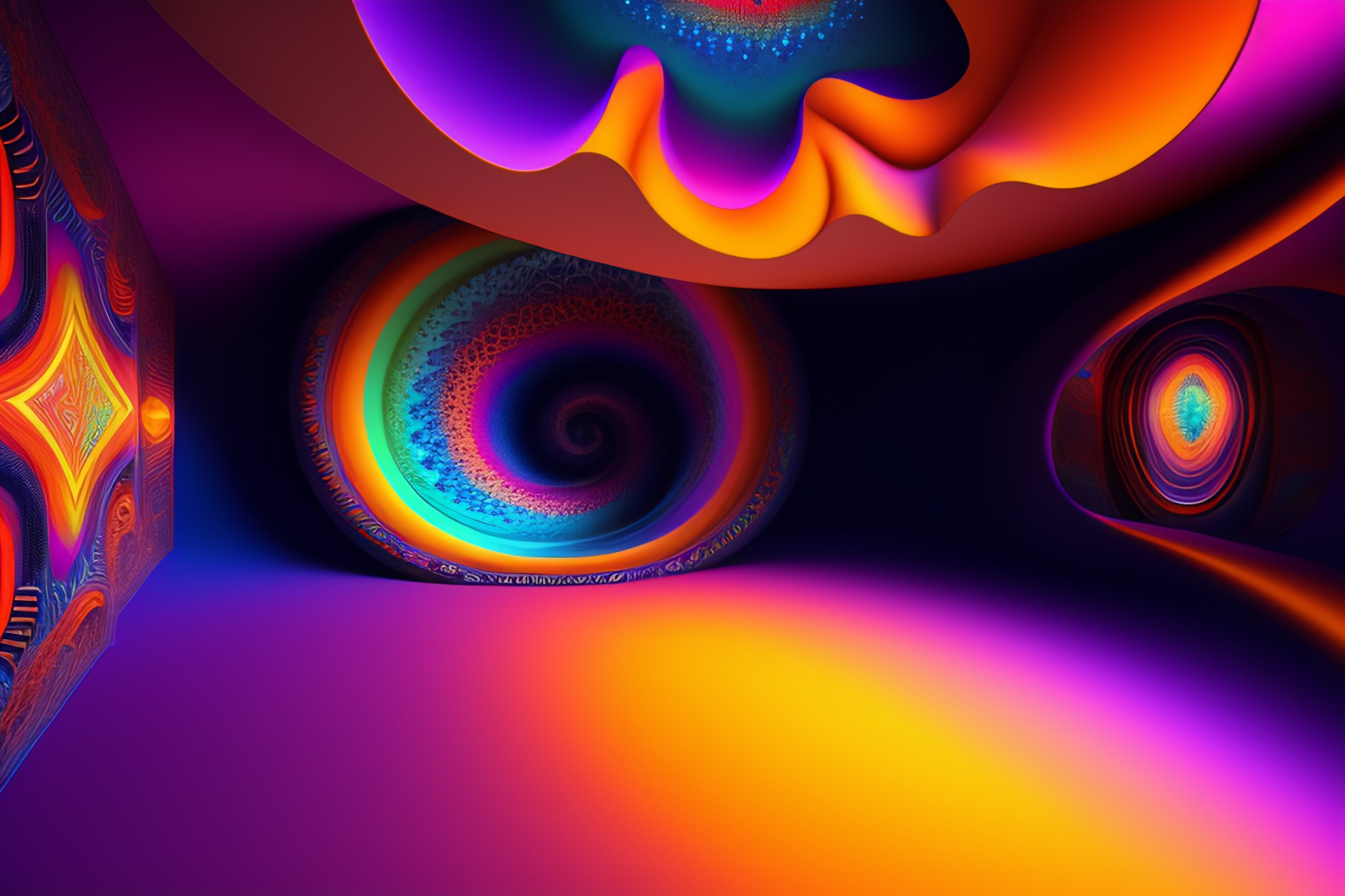 Lexica - The most psychedelic scene imaginable, intricate textures, art ...