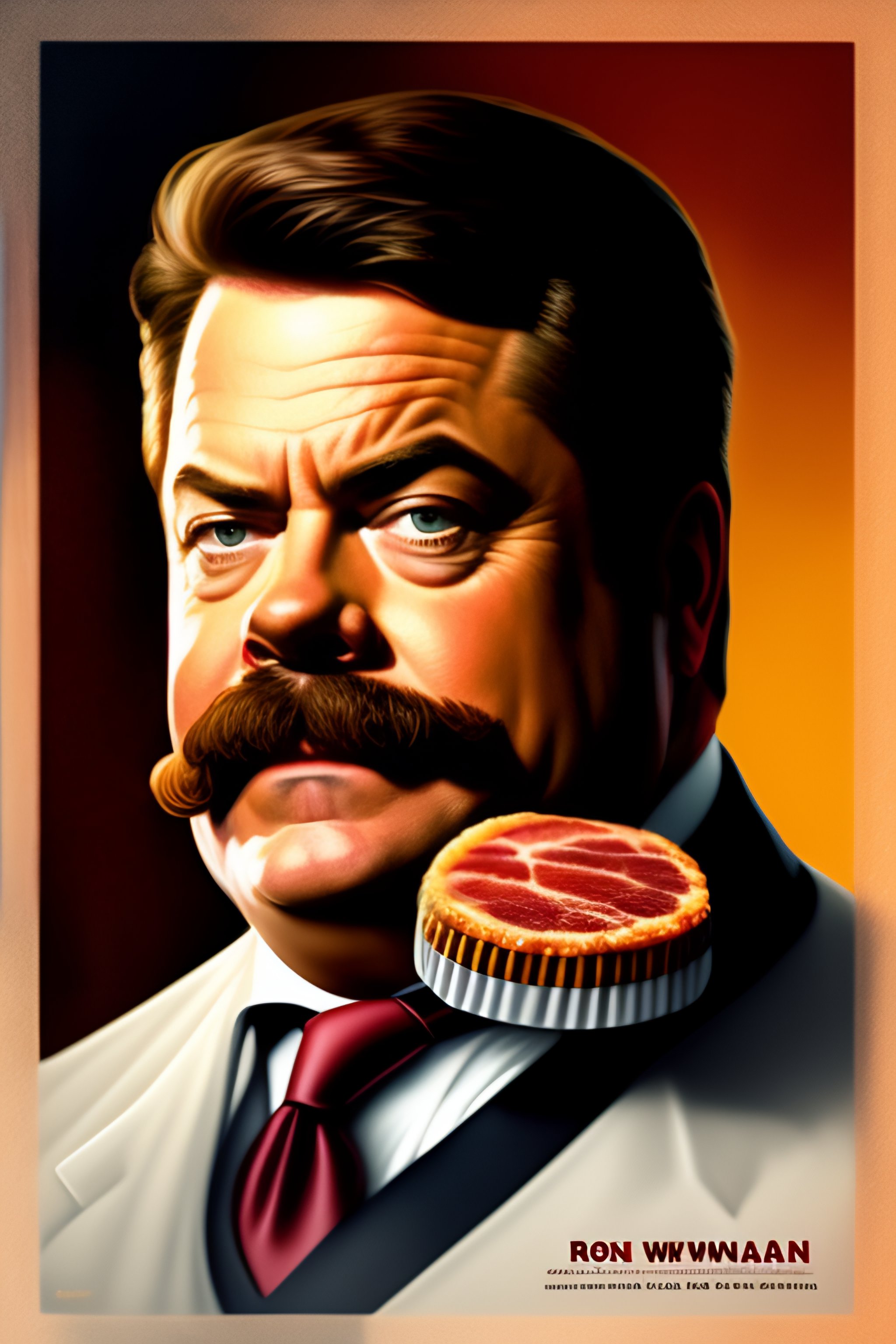 Lexica Ron swanson eating bacon