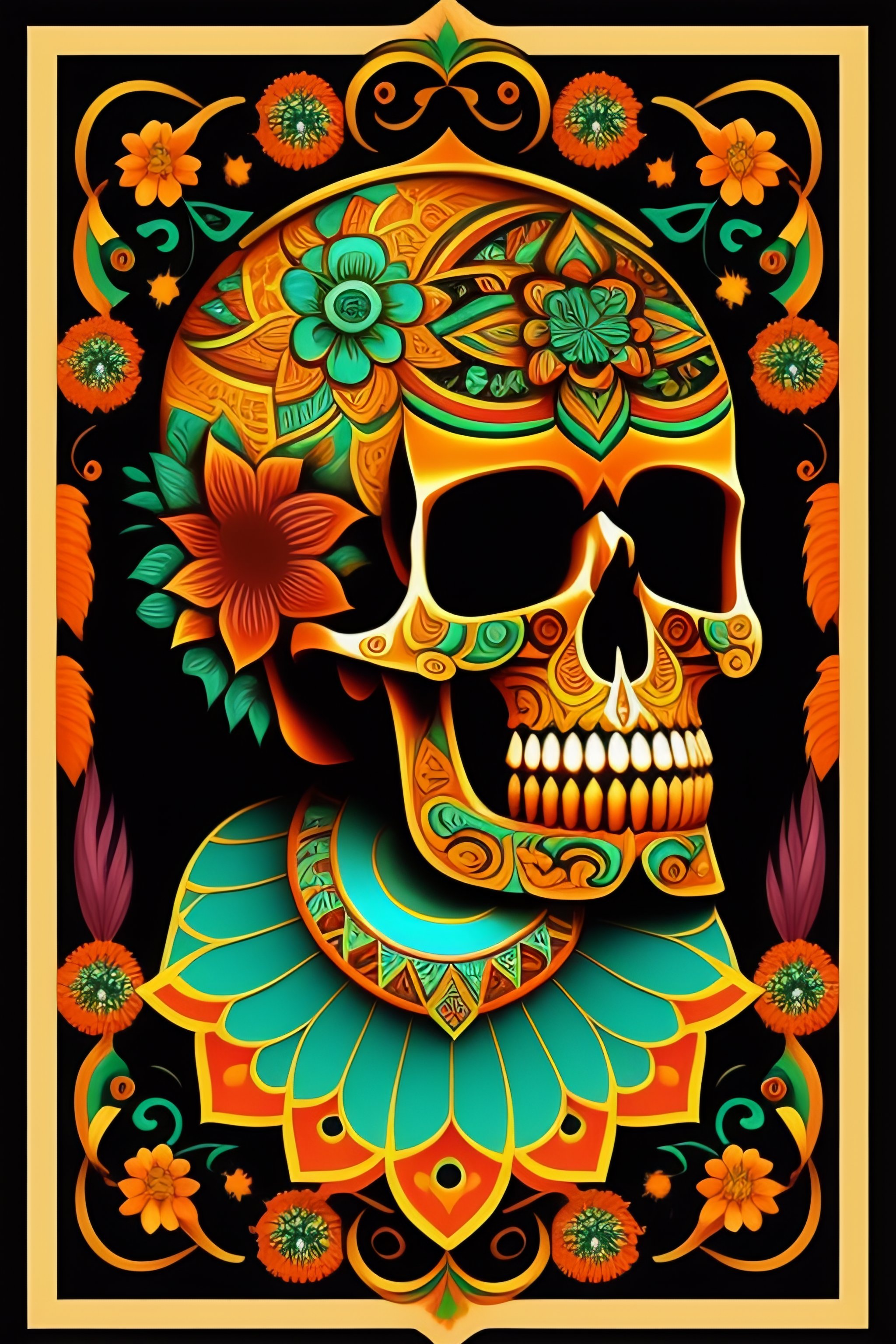 Lexica - Vector flat Flyer, Flyer flat vector 2D image of a skull ...