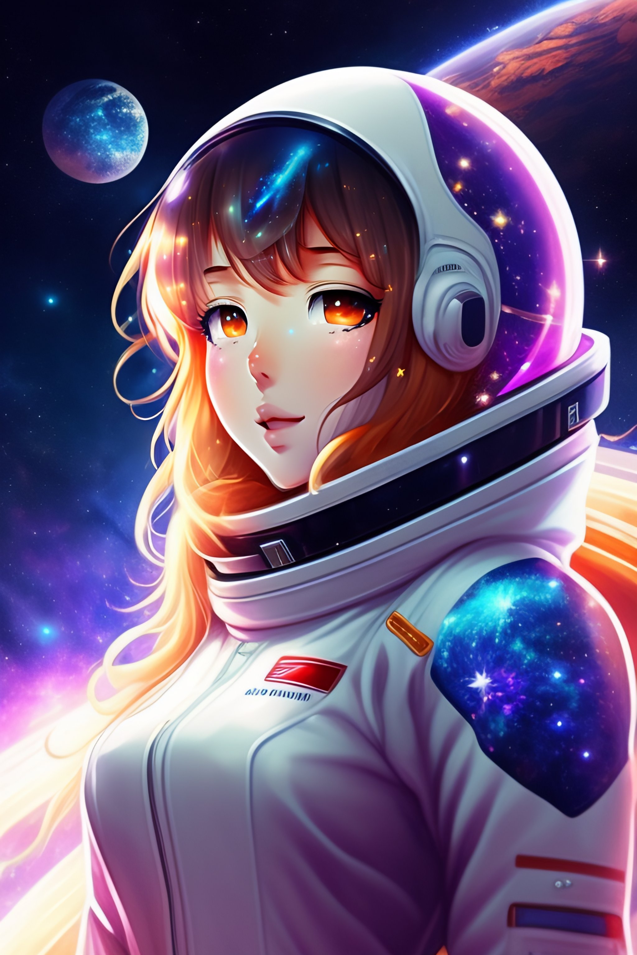 Lexica Anime Girl Falling In Space Distant In Space Suit Beautiful Stars And Galaxys Full 1792