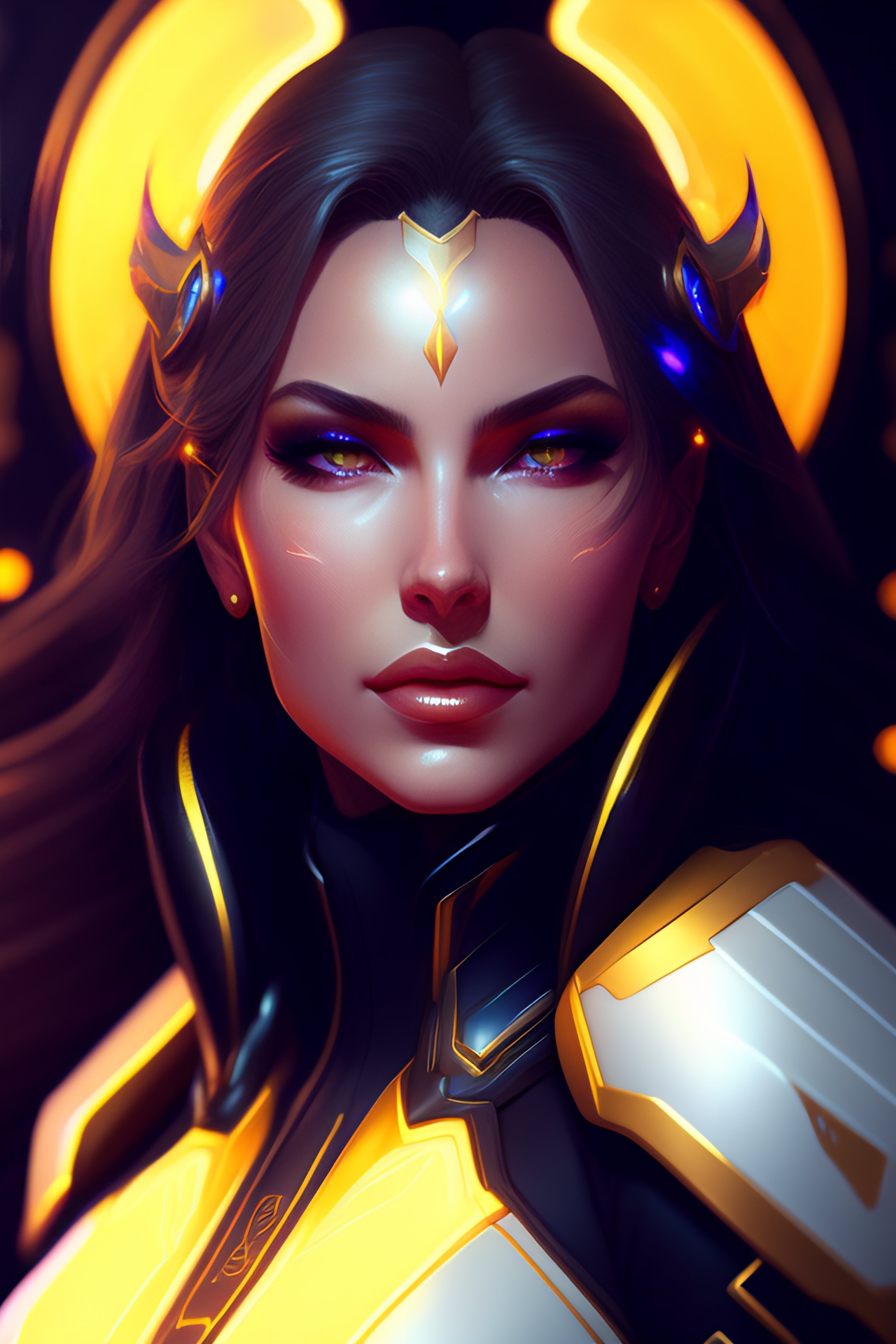 Lexica - Symmetry portrait of mercy from overwatch, closeup, sci - fi ...