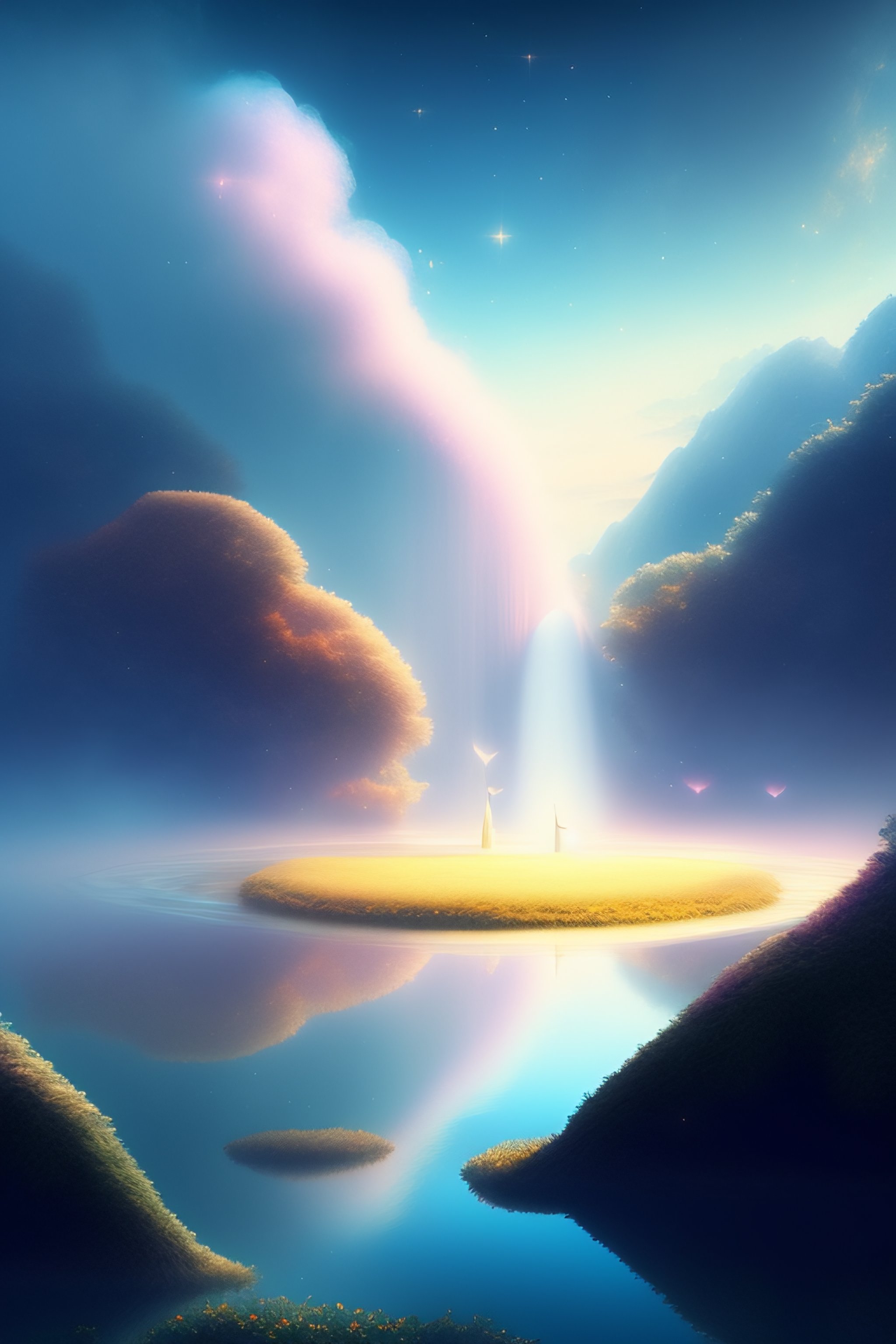 Lexica - Imagine a beautiful, serene scene in which a group of fairies ...
