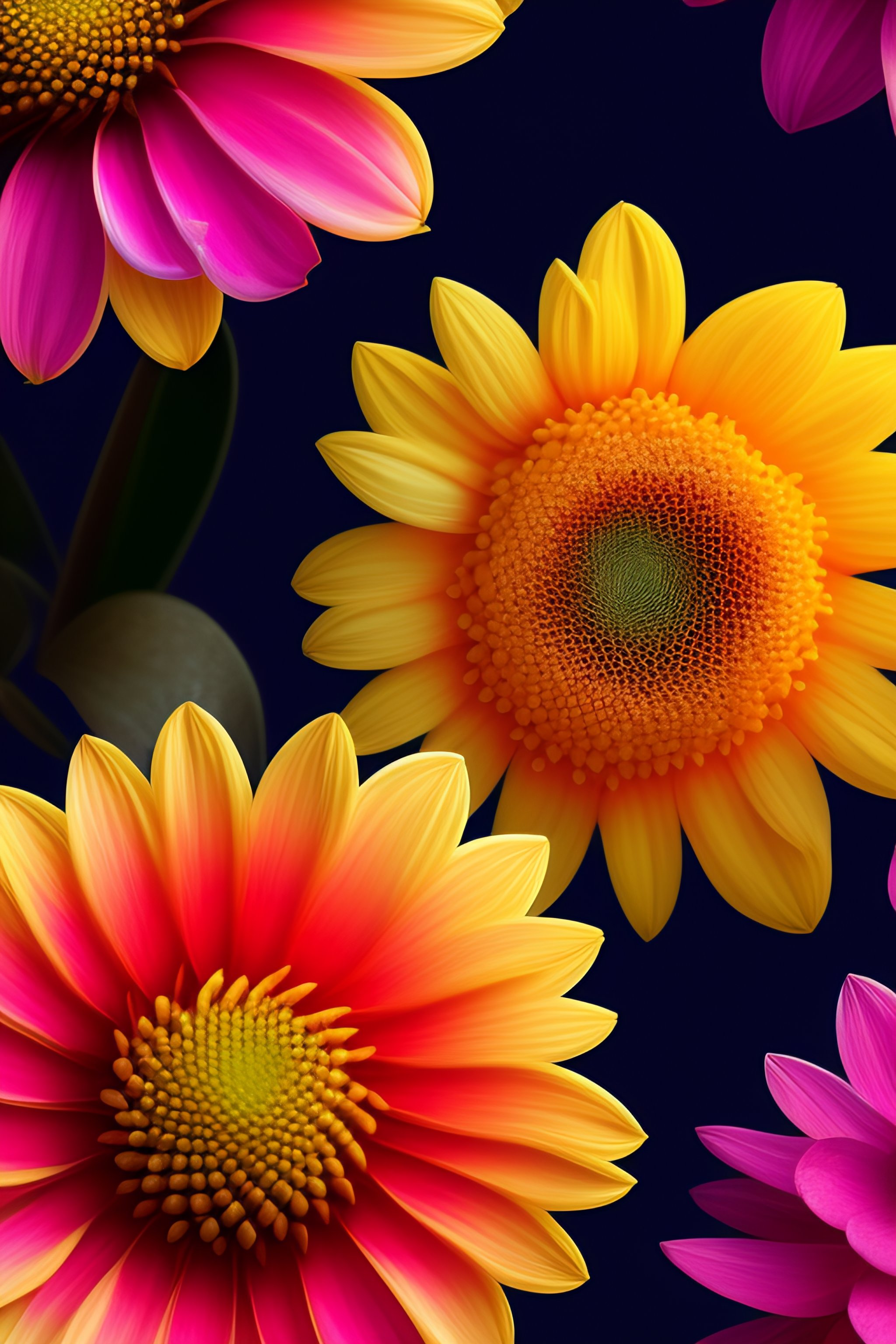 Lexica - Full bloom exotic flowers in all over pattern vaporware