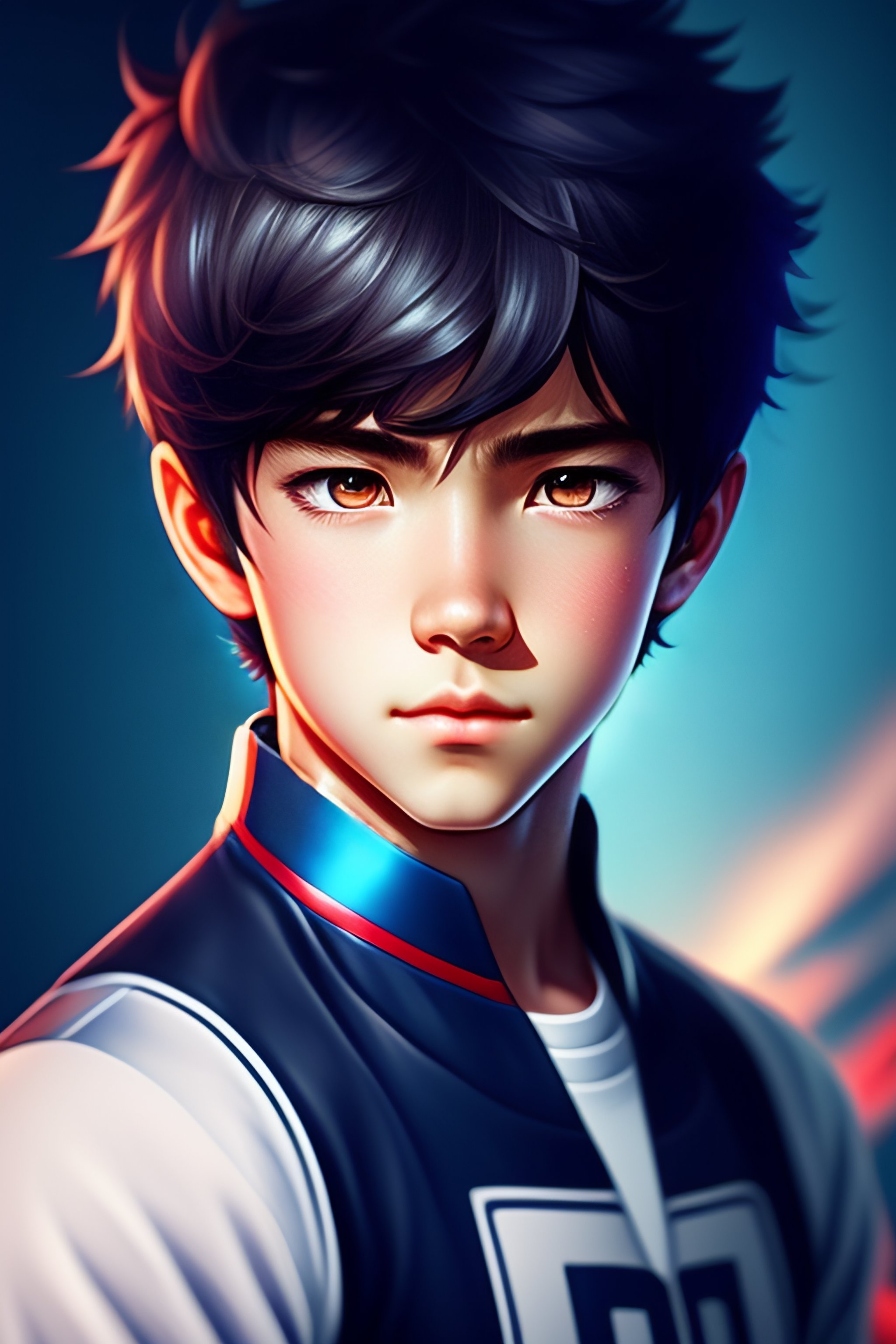 Semirealistic manhwa anime boy with long hair chinese