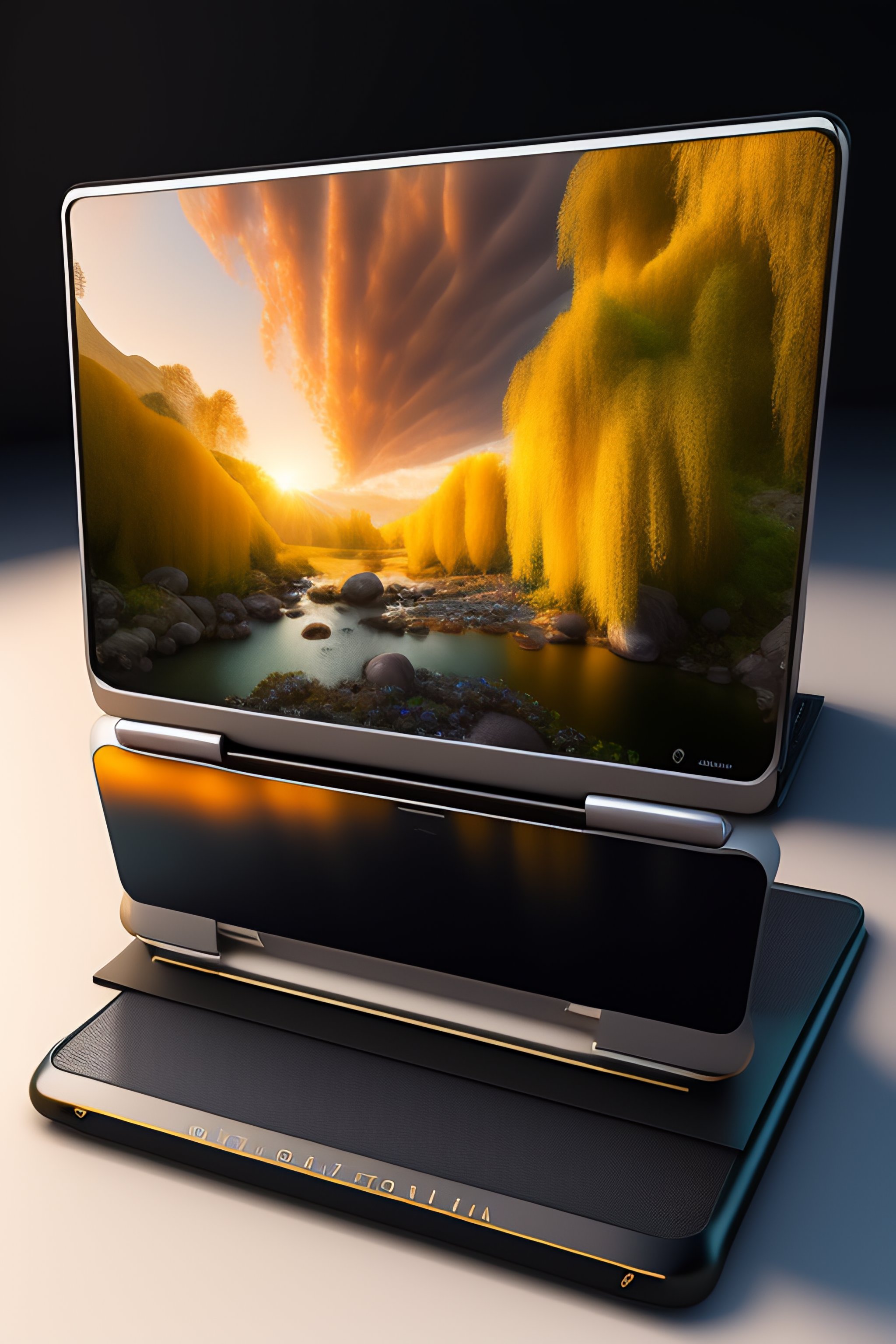 Lexica - Hyperrealistic neo - rococo solarpunk aesthetic minimal laptop ...