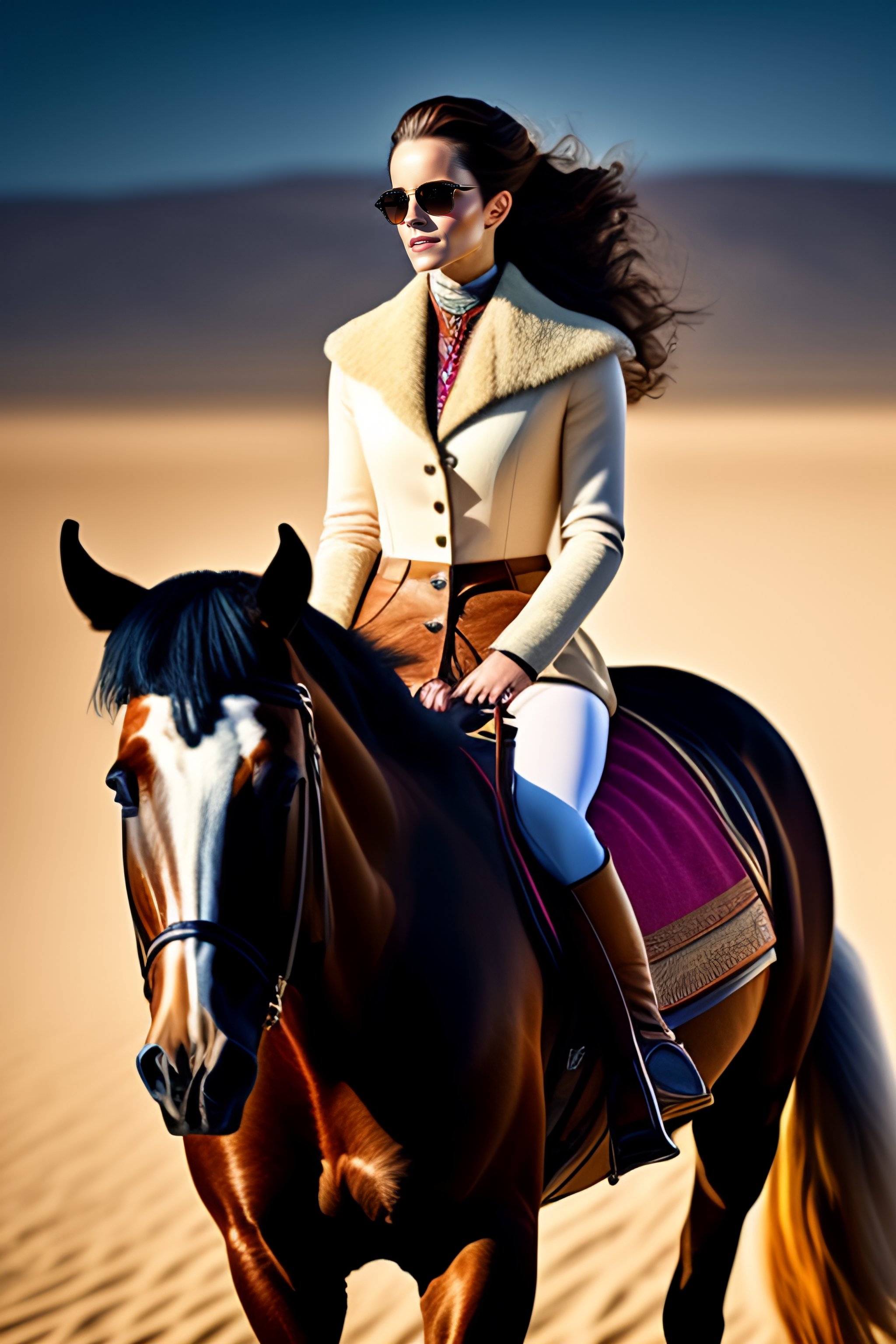 Lexica - Emma watson riding a horse