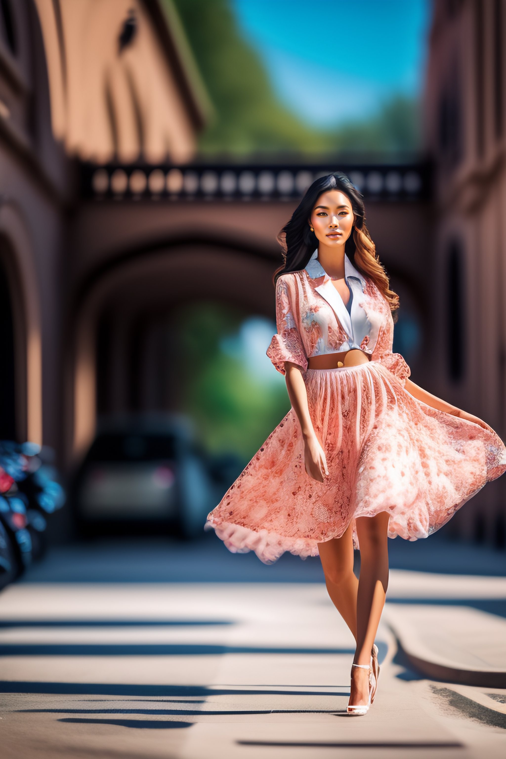 Lexica - Ultra HD Canon 50 photo of model wearing spring Outfit, 2/3 ...
