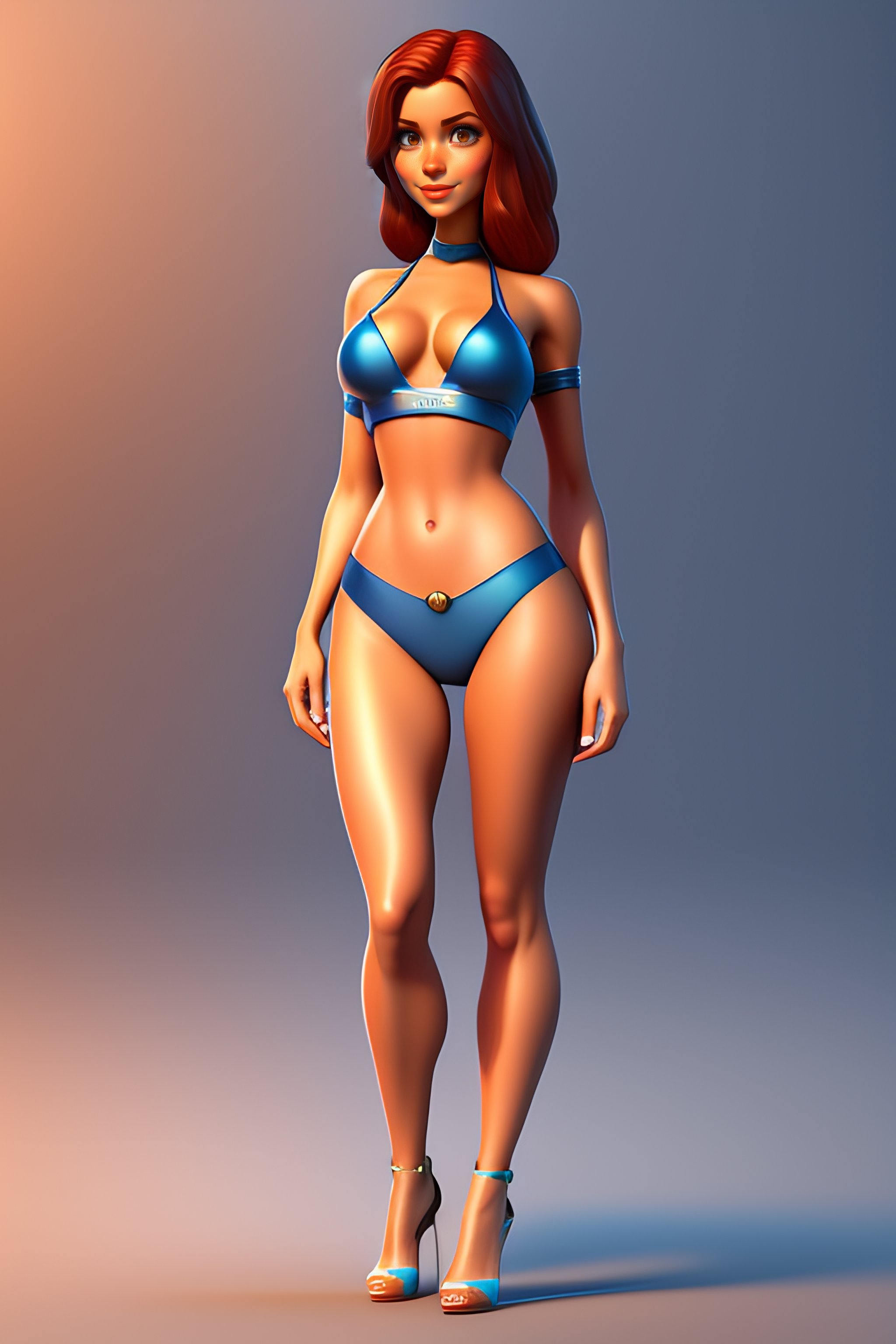 Lexica - Very hot girl, without bra, without pan, pixar style, 3d