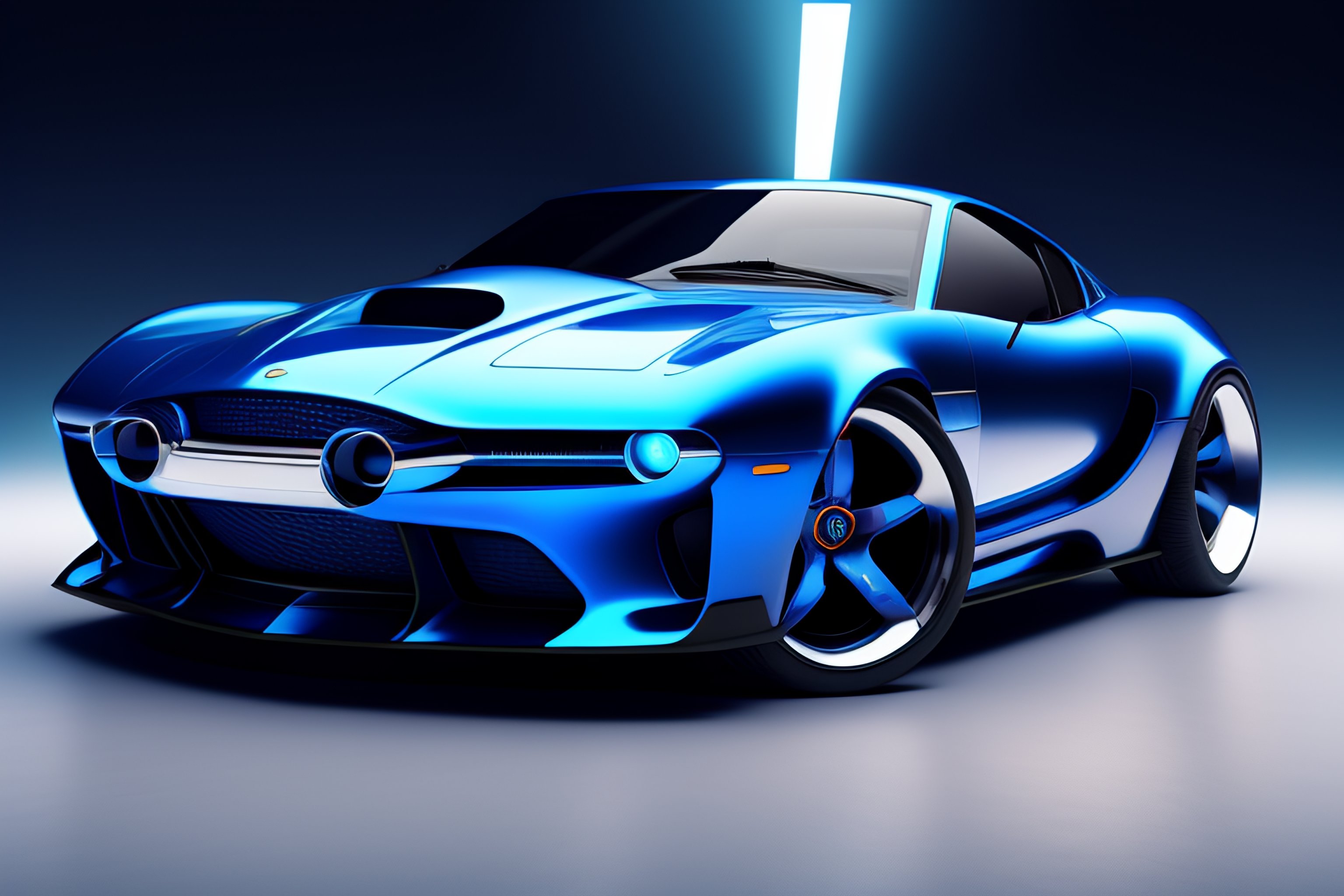 Lexica Neo futuristic blue car, neo futuristic