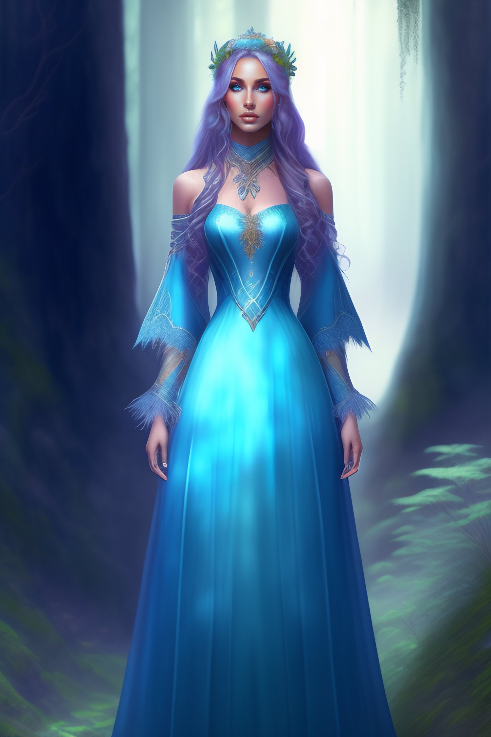 Lexica Forest Elf Dress Concept Art Blue Palet Color