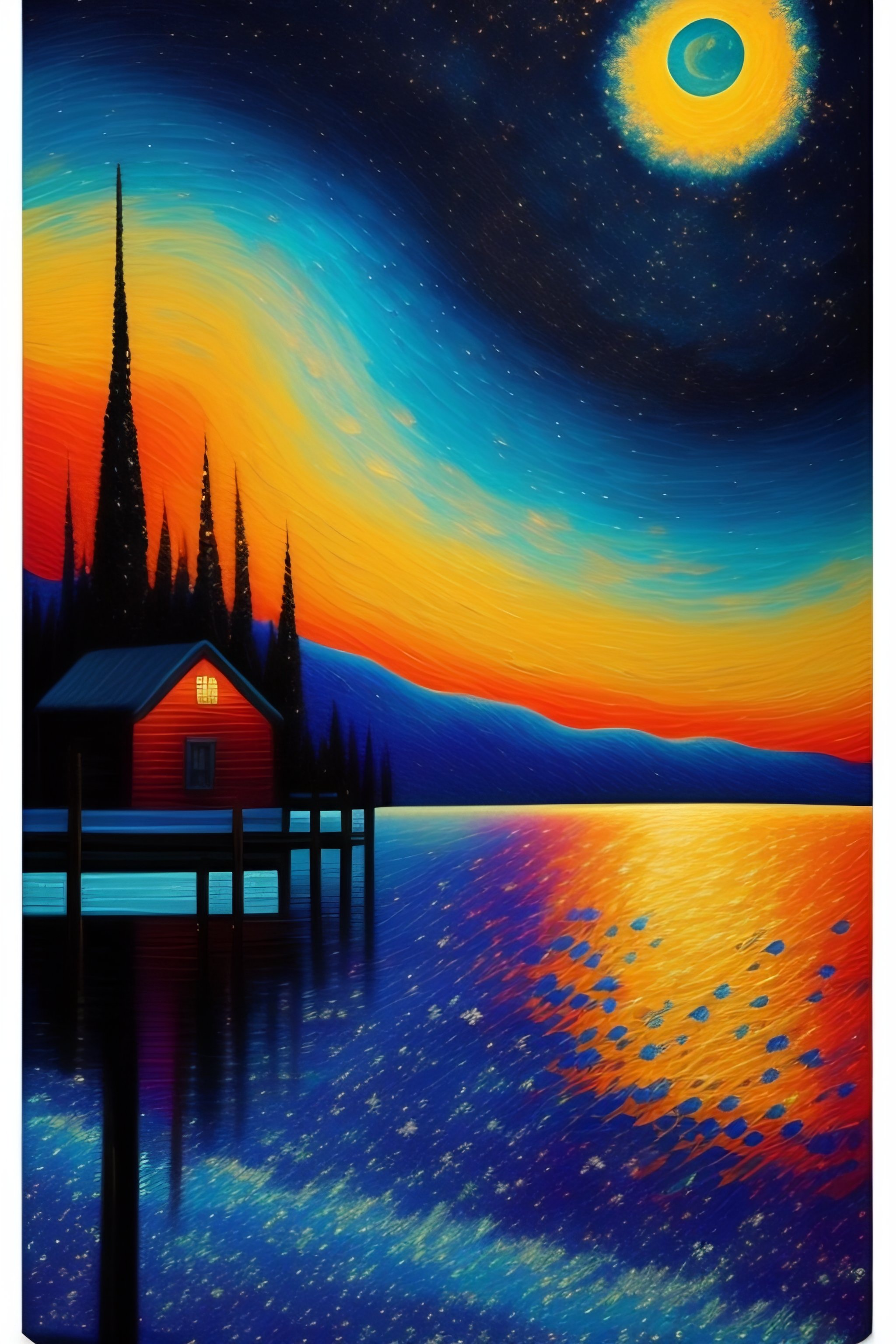 Lexica - Star moon rising kandisky and van gogh