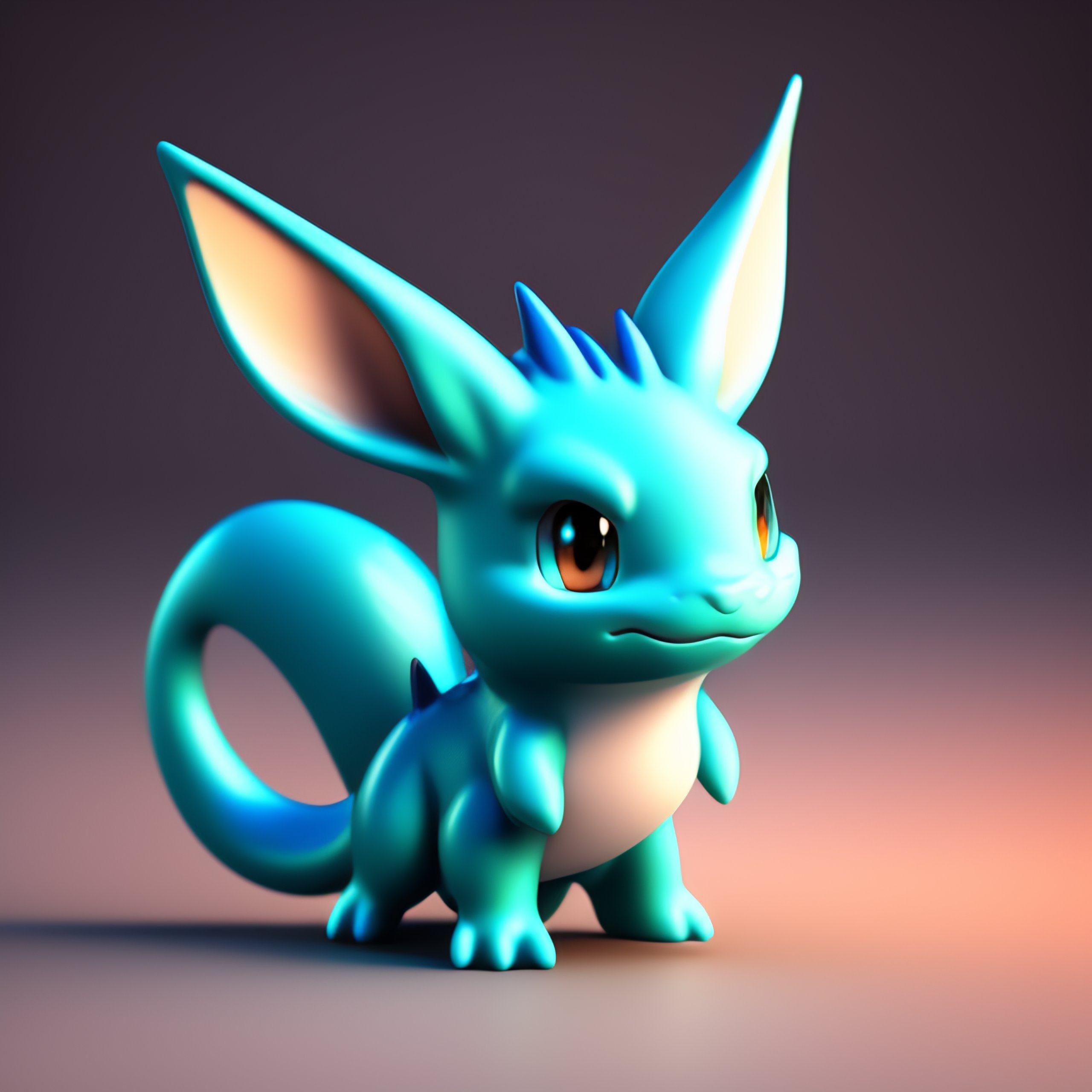 Lexica - Cute 3d render simple cartoon of toy art vaporeon pokemon