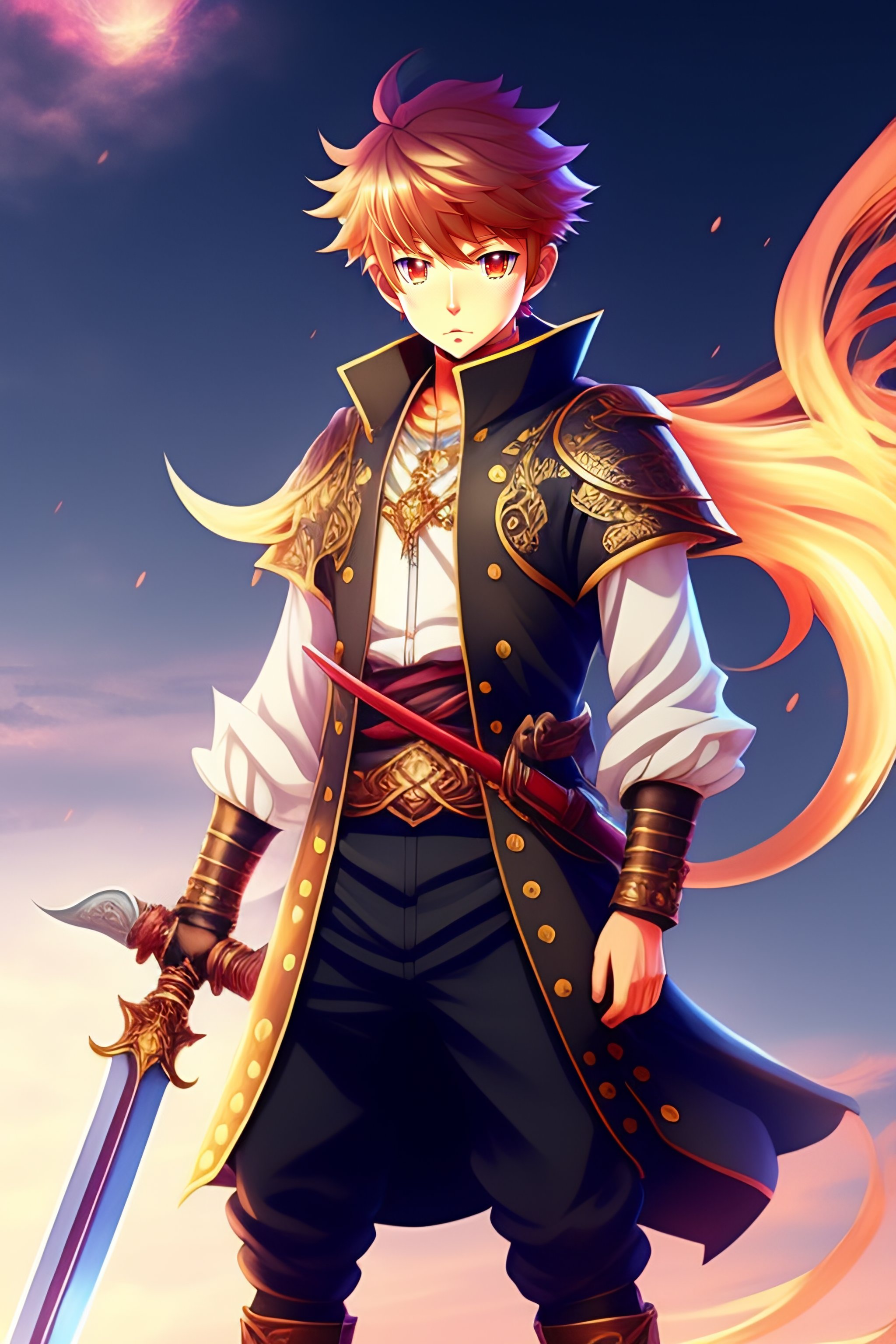 Lexica - Anime style, boy with a staff, magic, fantasy style, sword masters  online