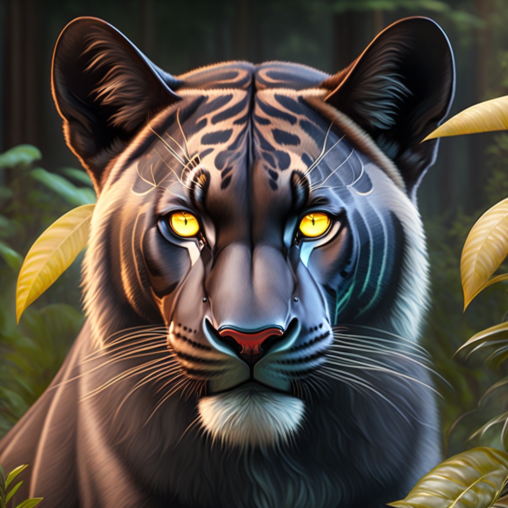 Lexica - Realistic big majestic black panther, with pointed fangs ...